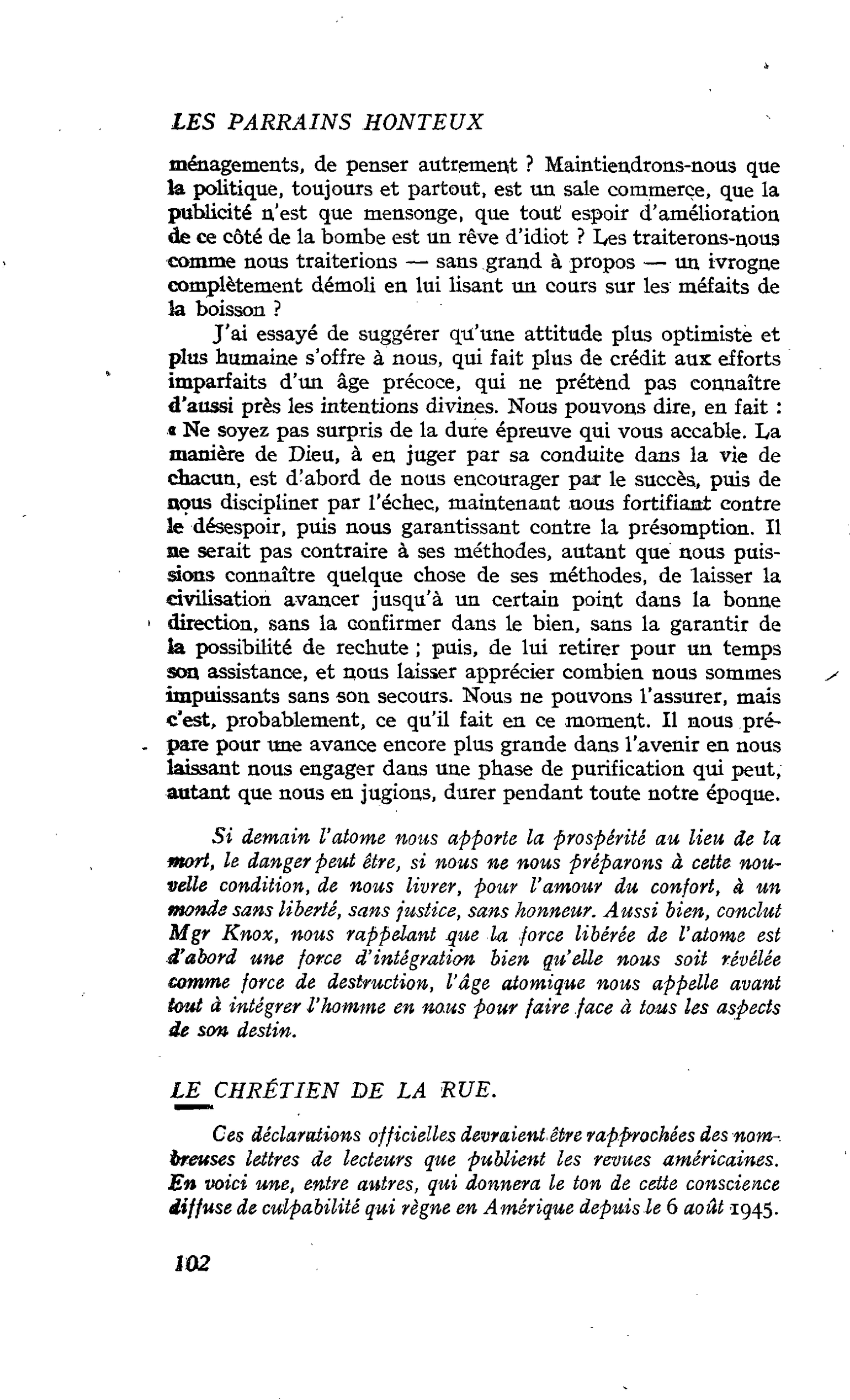 LE CHRÉTIEN DE LA RUE