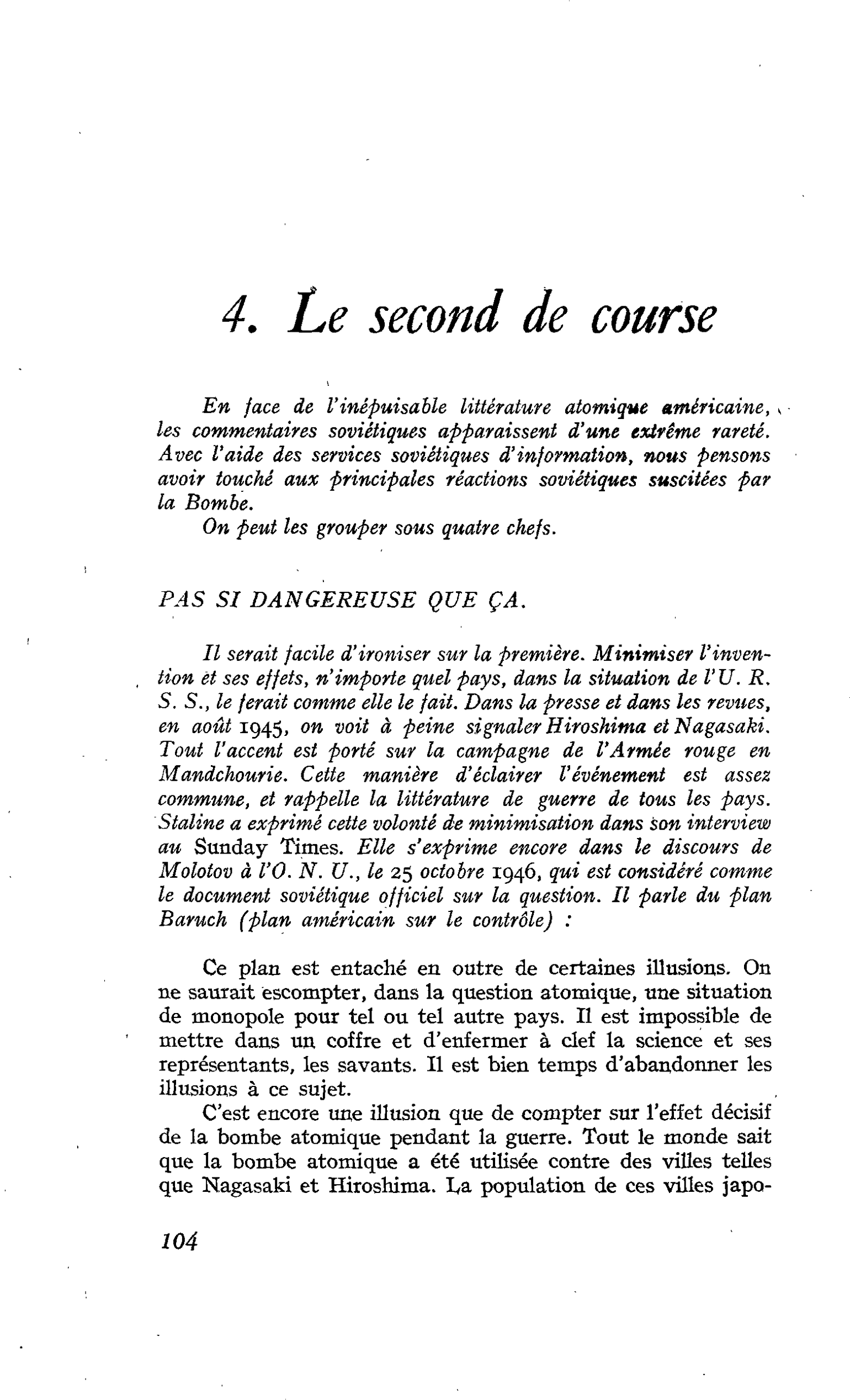4. Le second de course