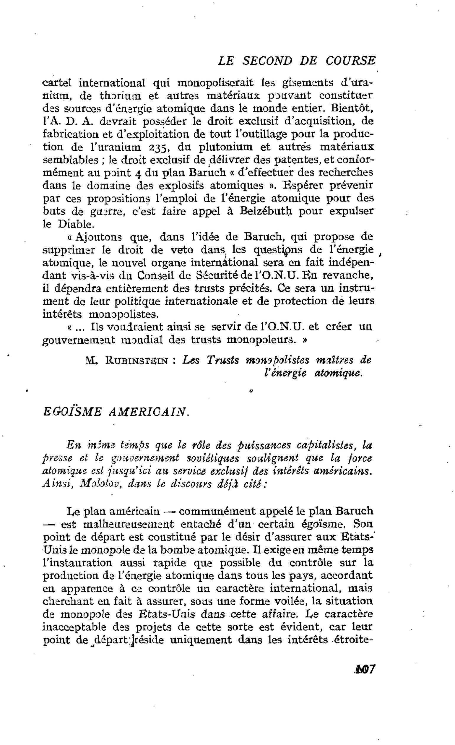 EGOÏSME AMERICAIN