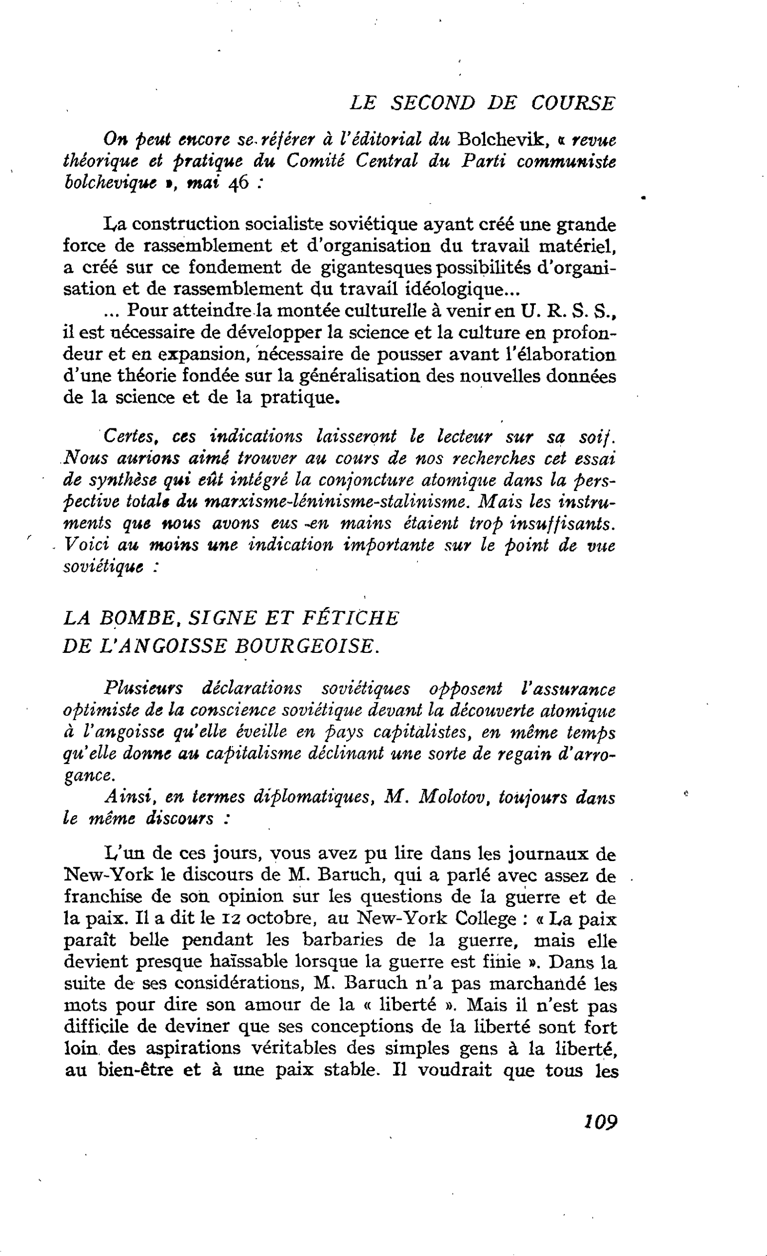 LA BOMBE, SIGNE ET FÉTICHE DE L’ANGOISSE BOURGEOISE