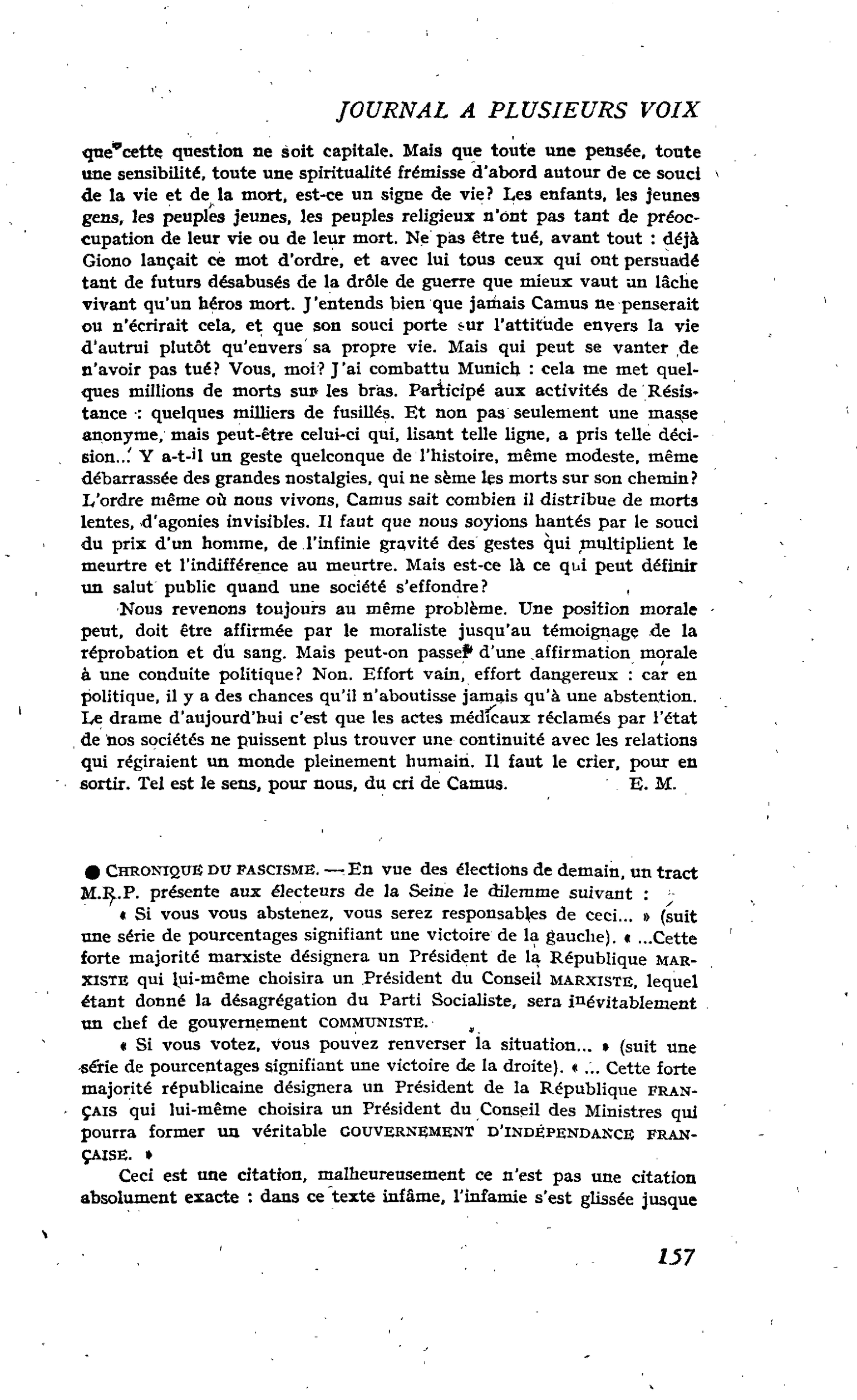 Chronique du fascisme