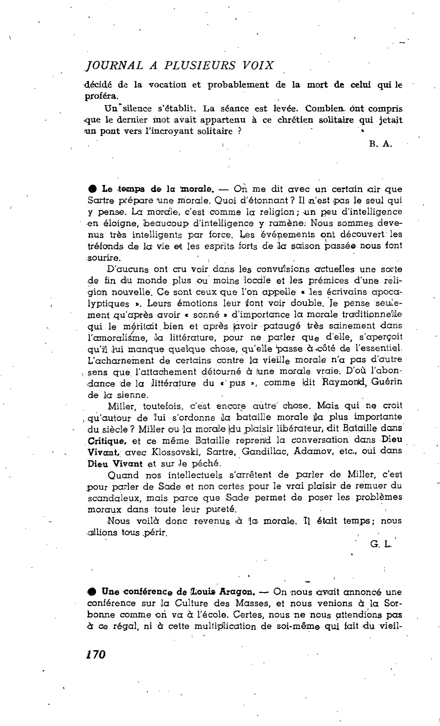 Une conférence de Louis Aragon