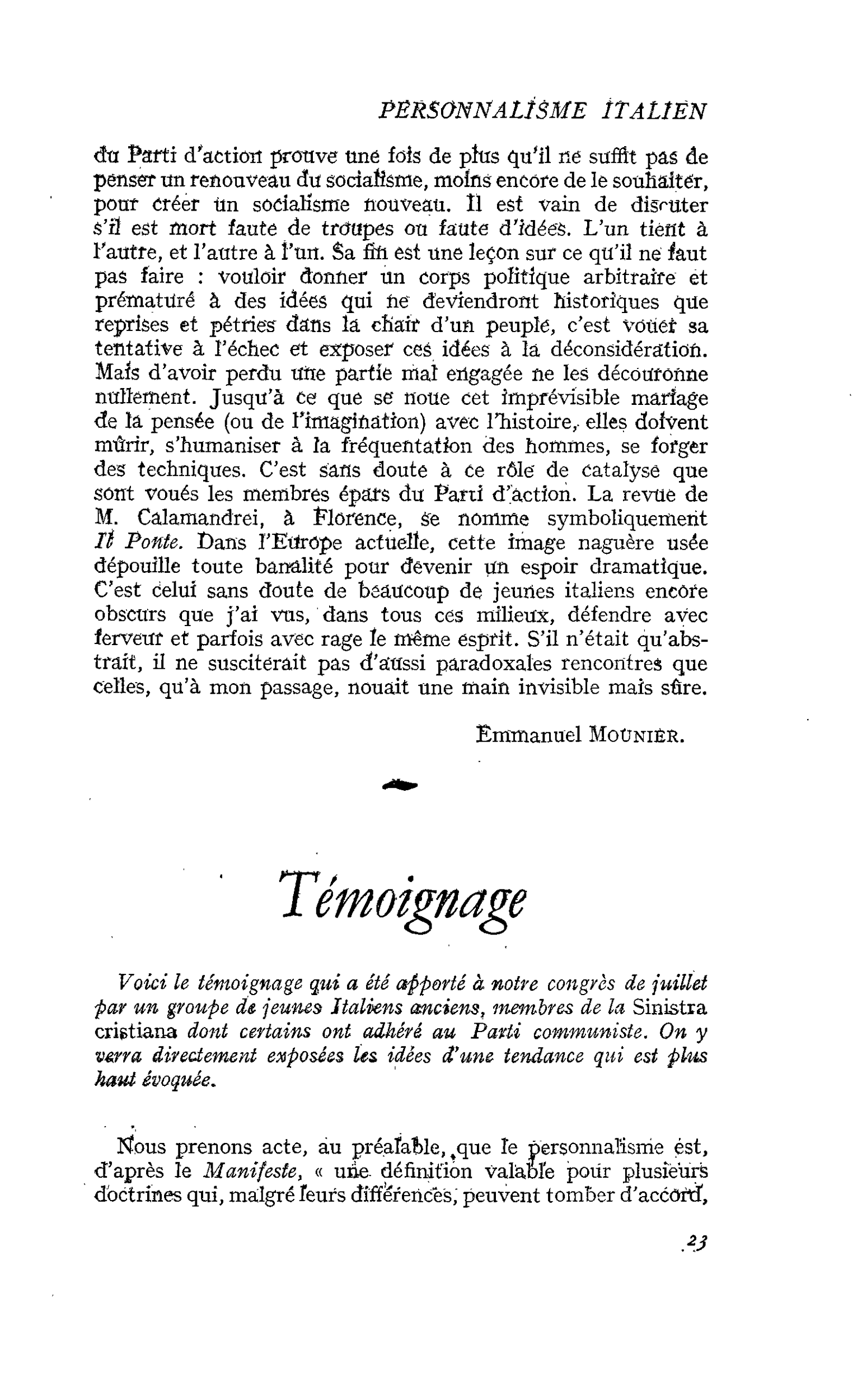 Témoignage