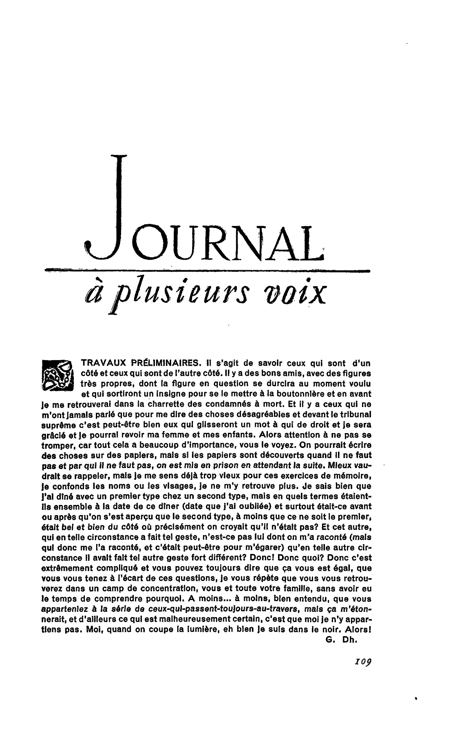TRAVAUX PRÉLIMINAIRES