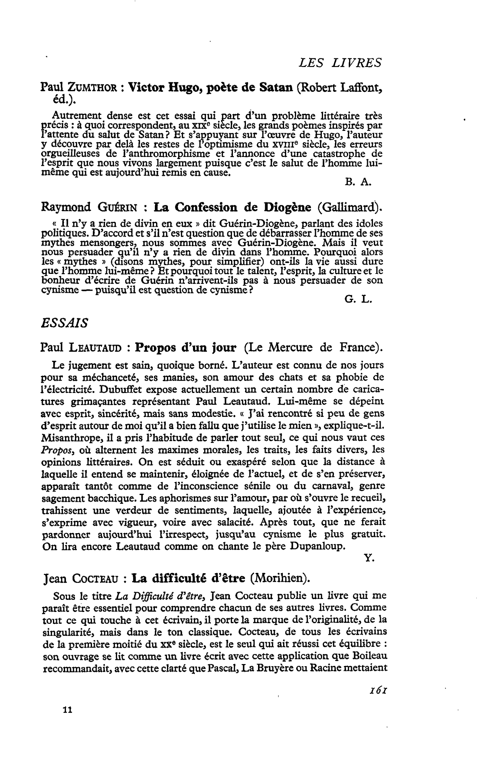 Jean Cocteau : La difficulté d’être