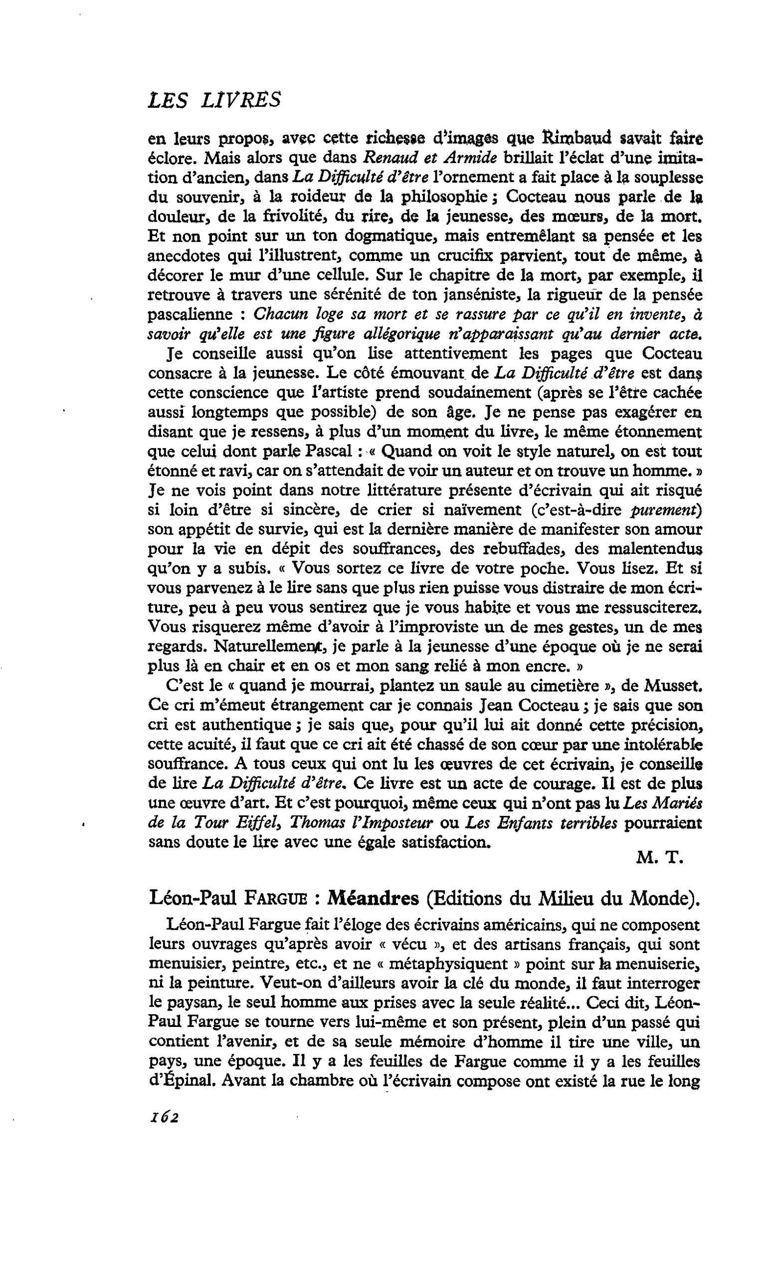 Léon-Paul Fargue : Méandres