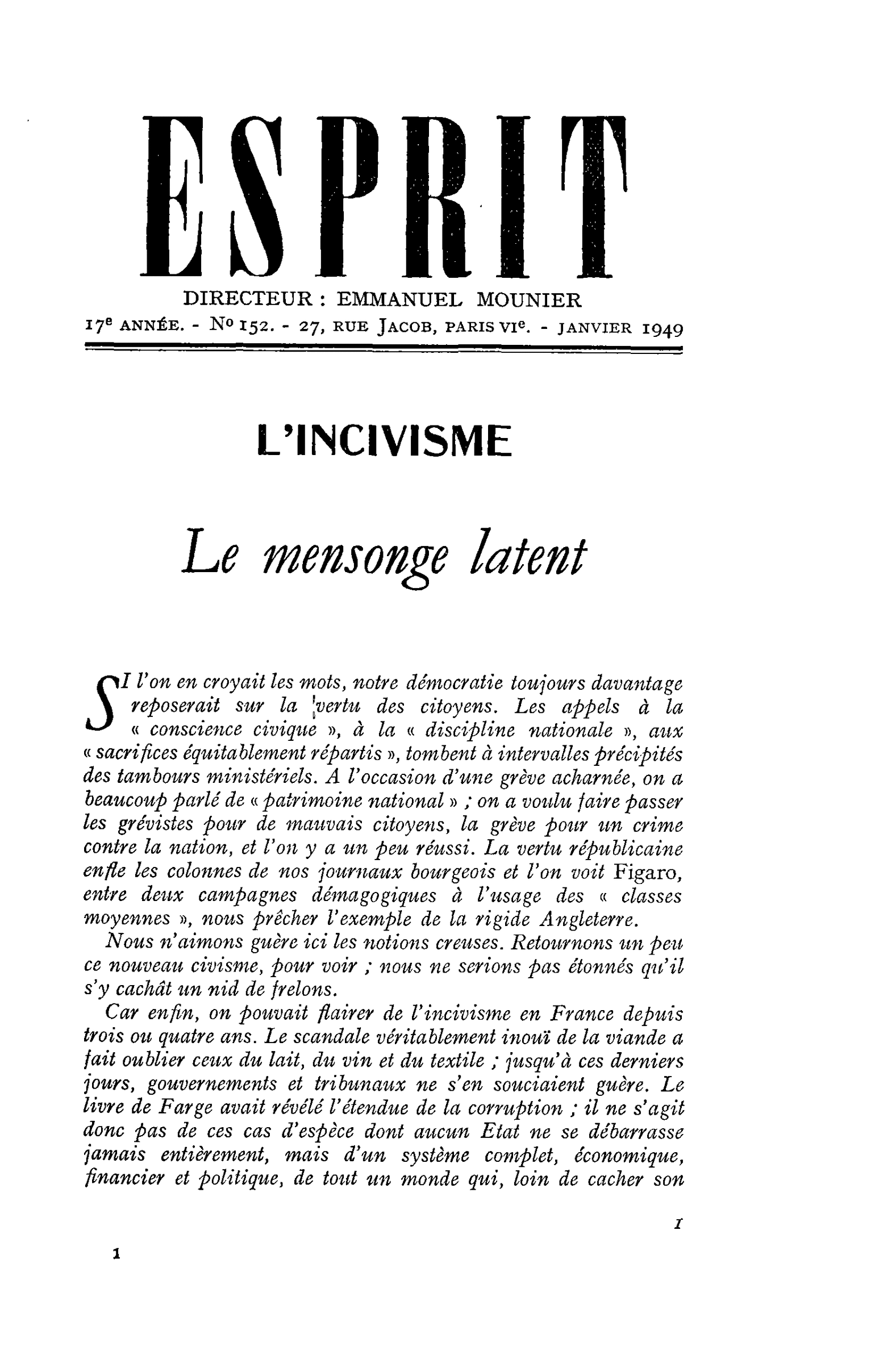 Le mensonge latent