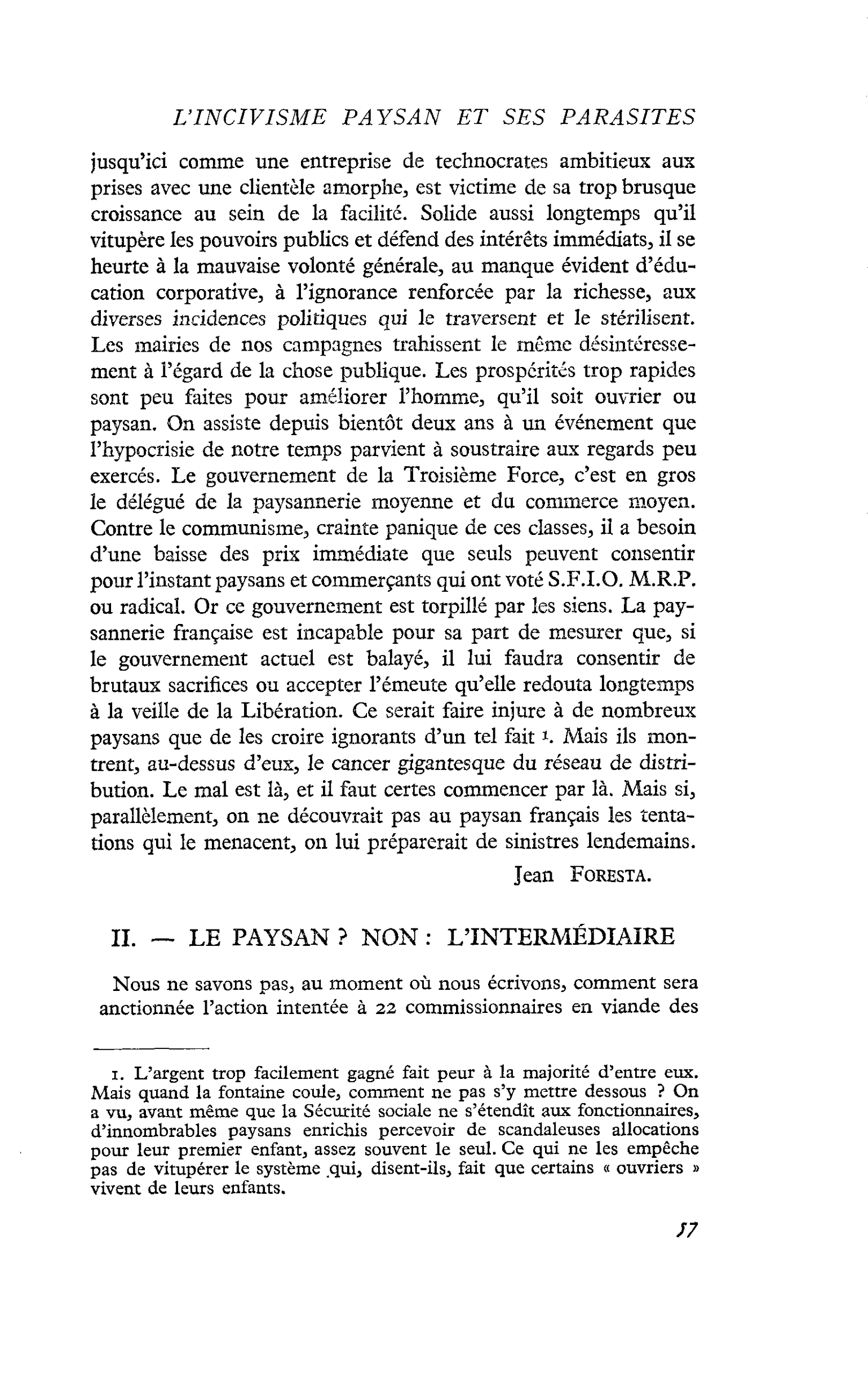 L’incivisme paysan et ses parasites : II. ? LE PAYSAN ? NON : L’INTERMÉDIAIRE