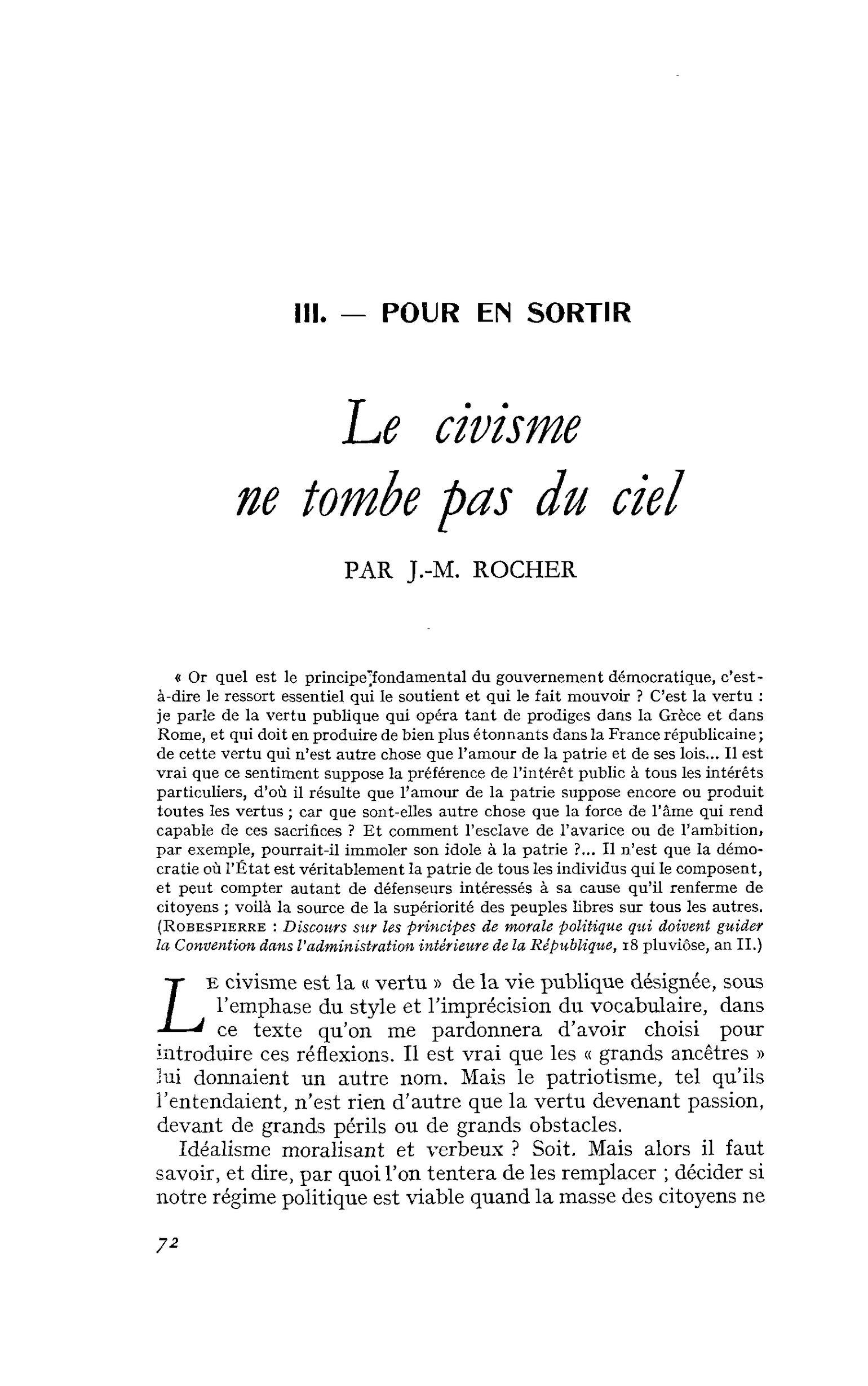 Le civisme ne tombe pas du ciel