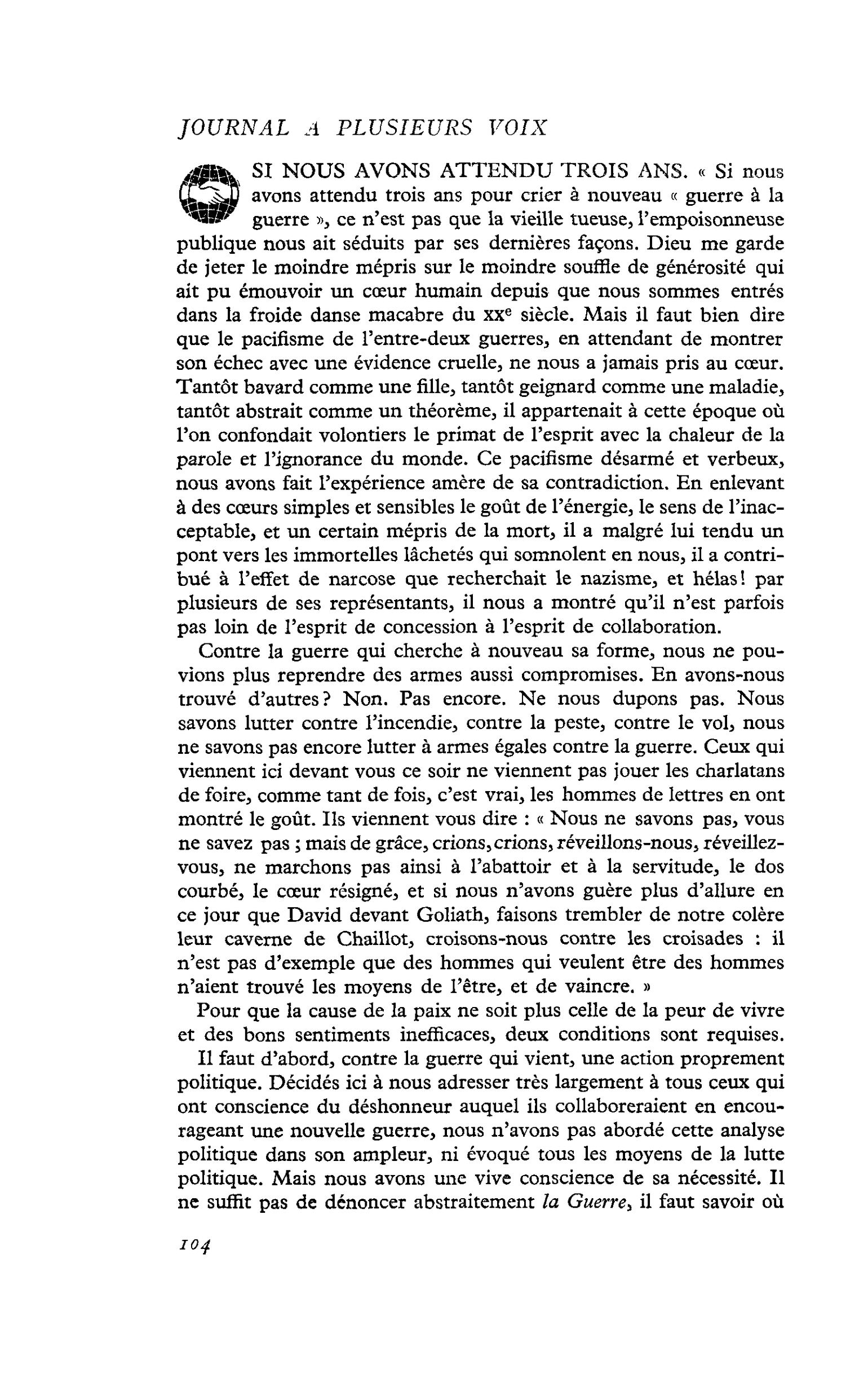 SI NOUS AVONS ATTENDU TROIS ANS