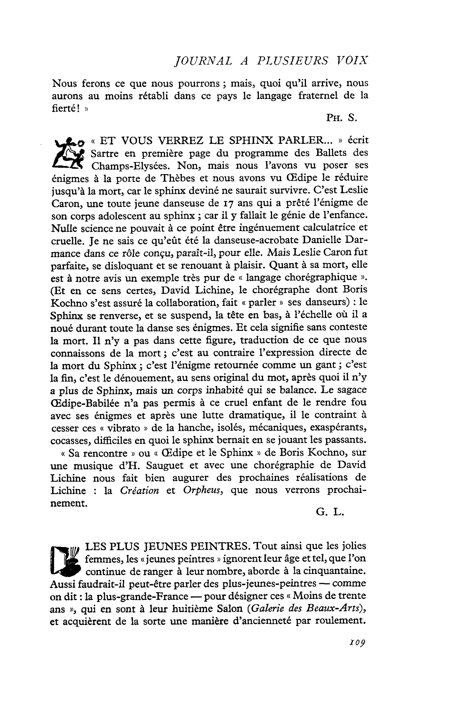 « ET VOUS VERREZ LE SPHINX PARLER… »