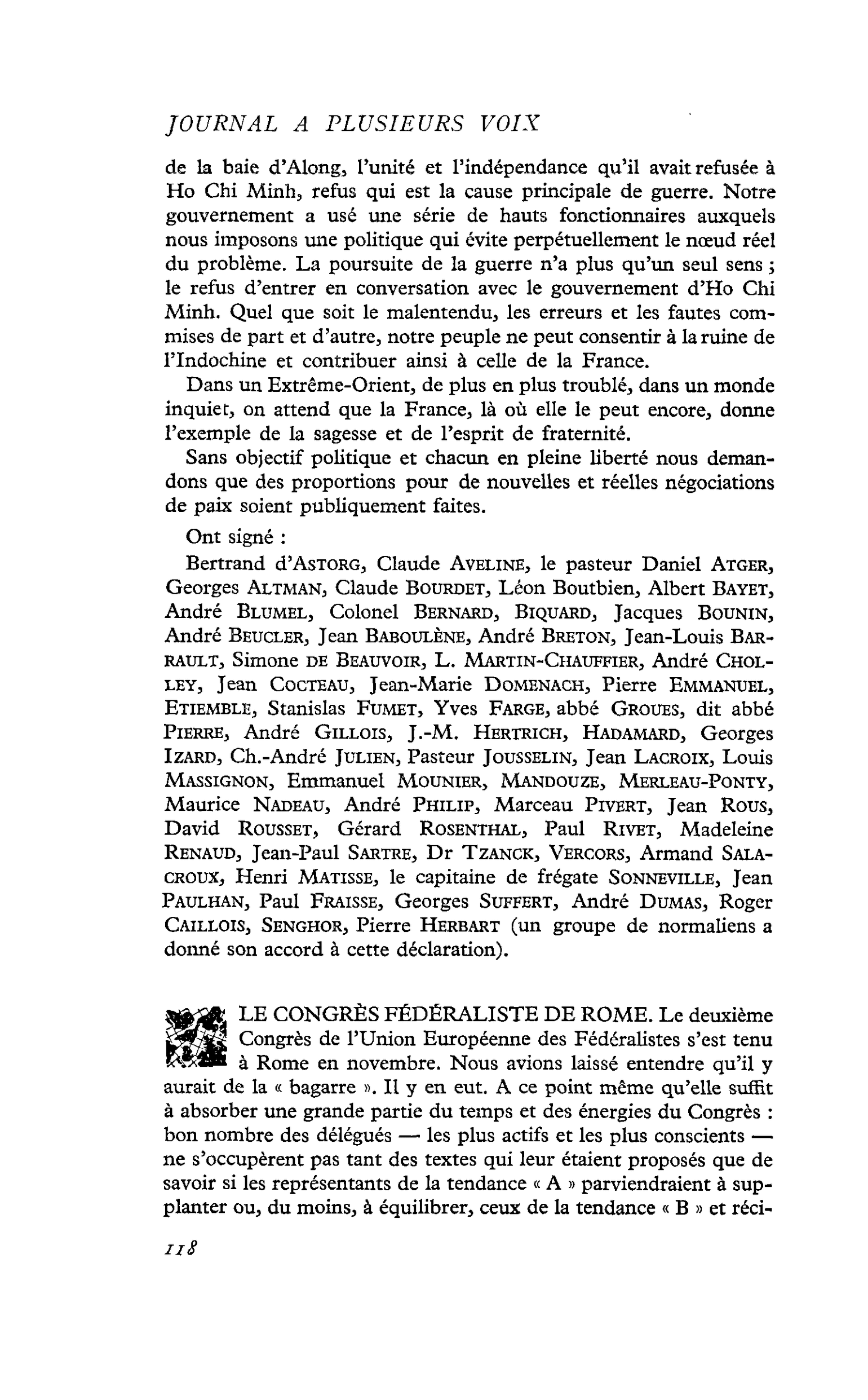 LE CONGRÈS FÉDÉRALISTE DE ROME