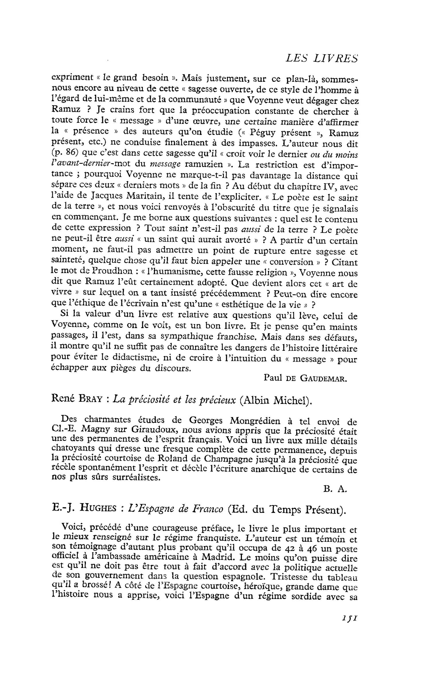René Bray : La préciosité et les précieux