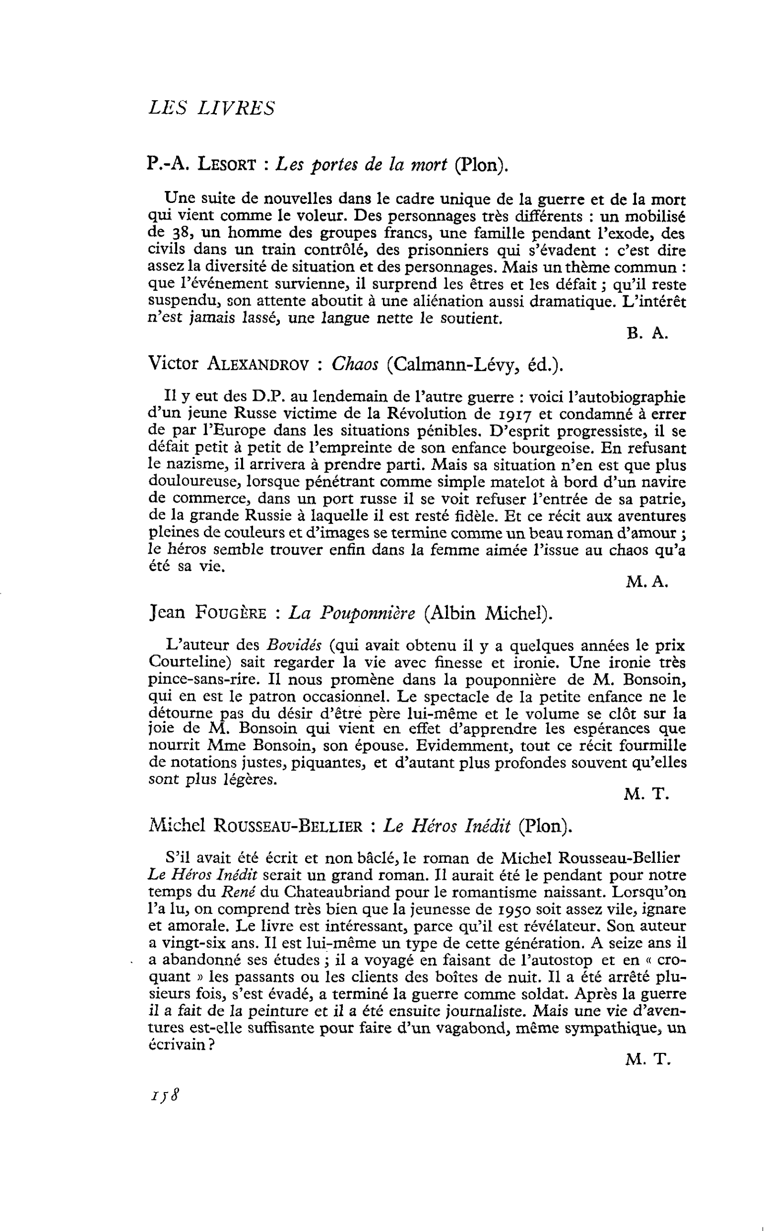 Michel Rousseau-Bellier : Le Héros Inédit