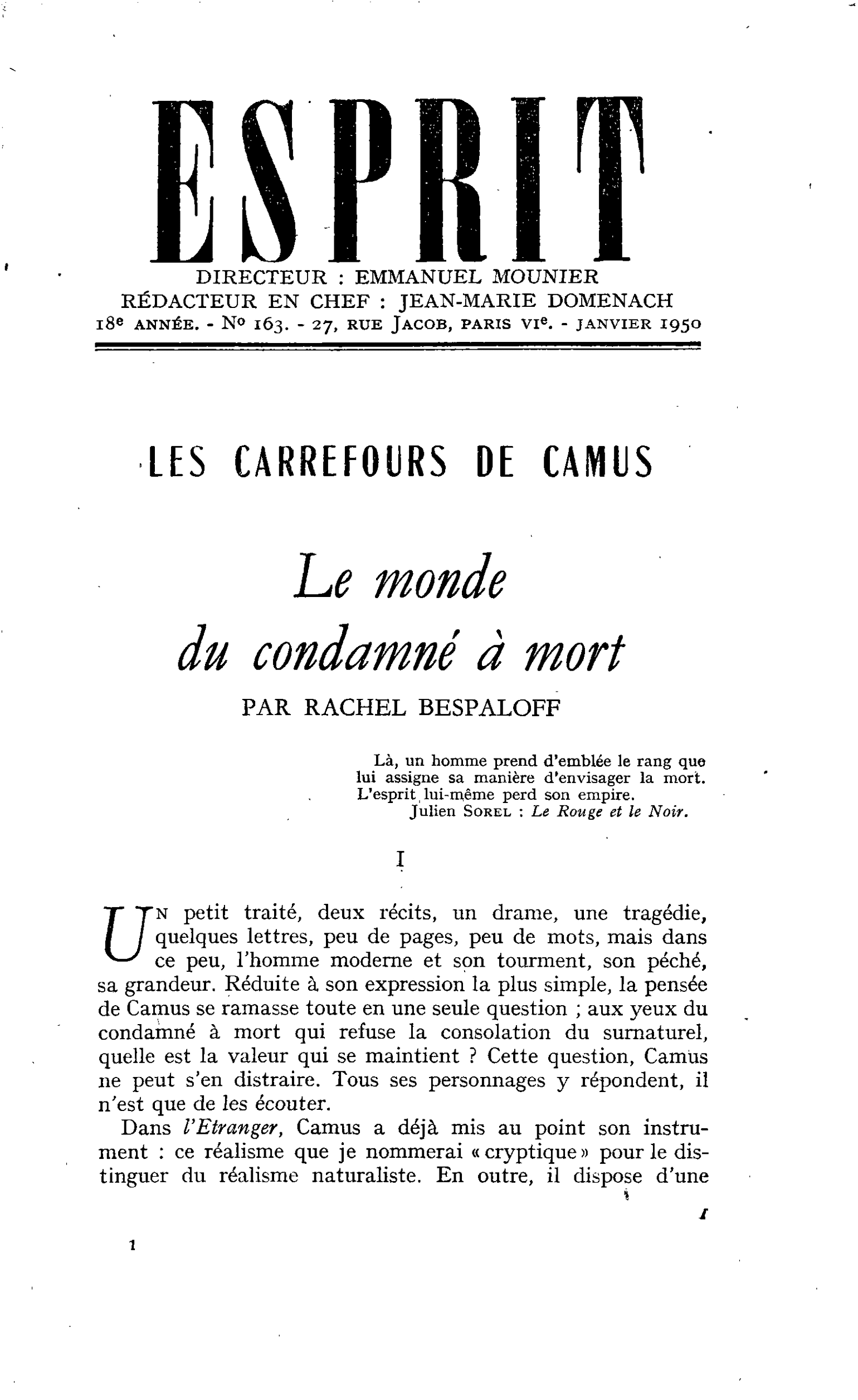 Le monde du condamné à mort