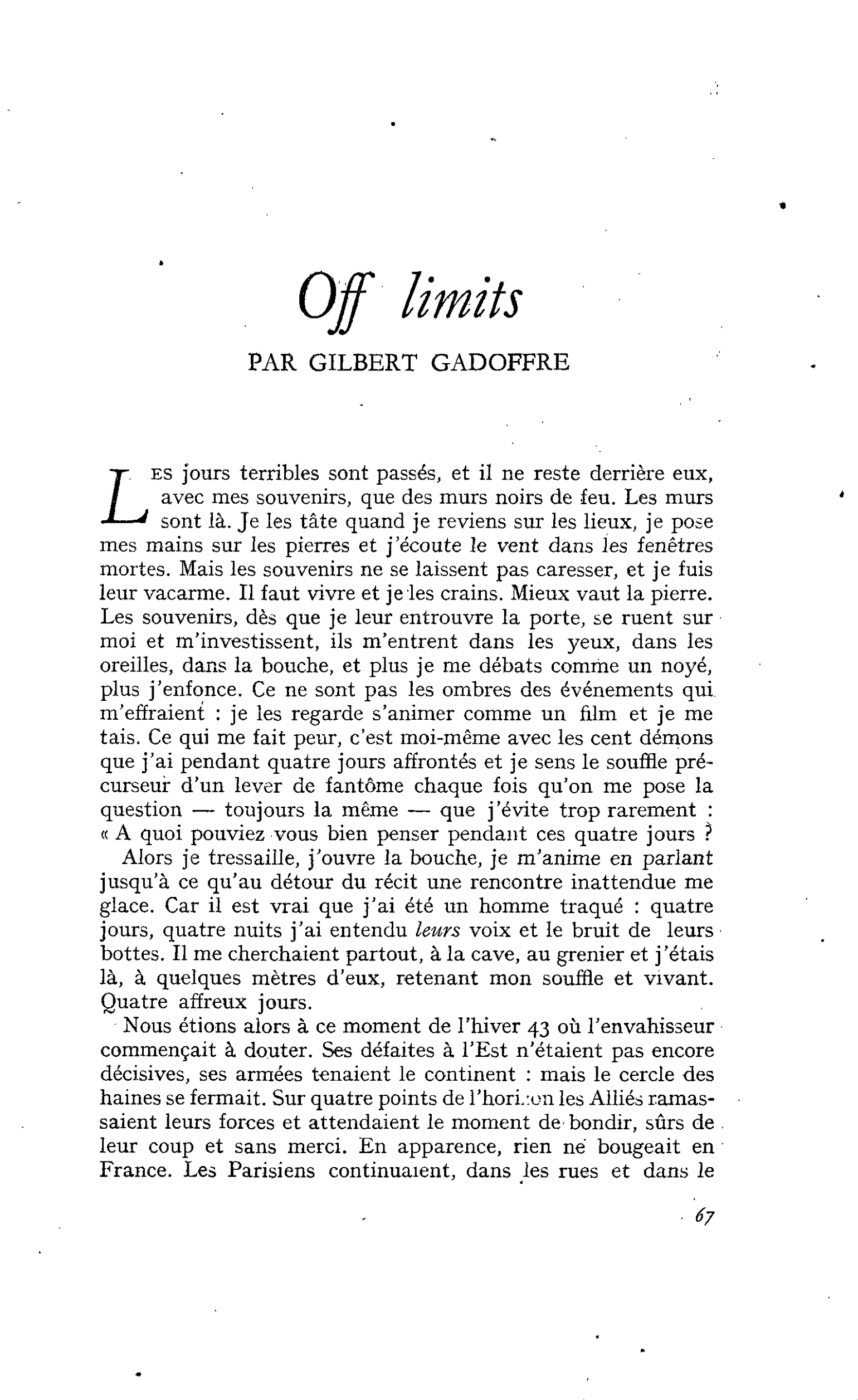 Off limits