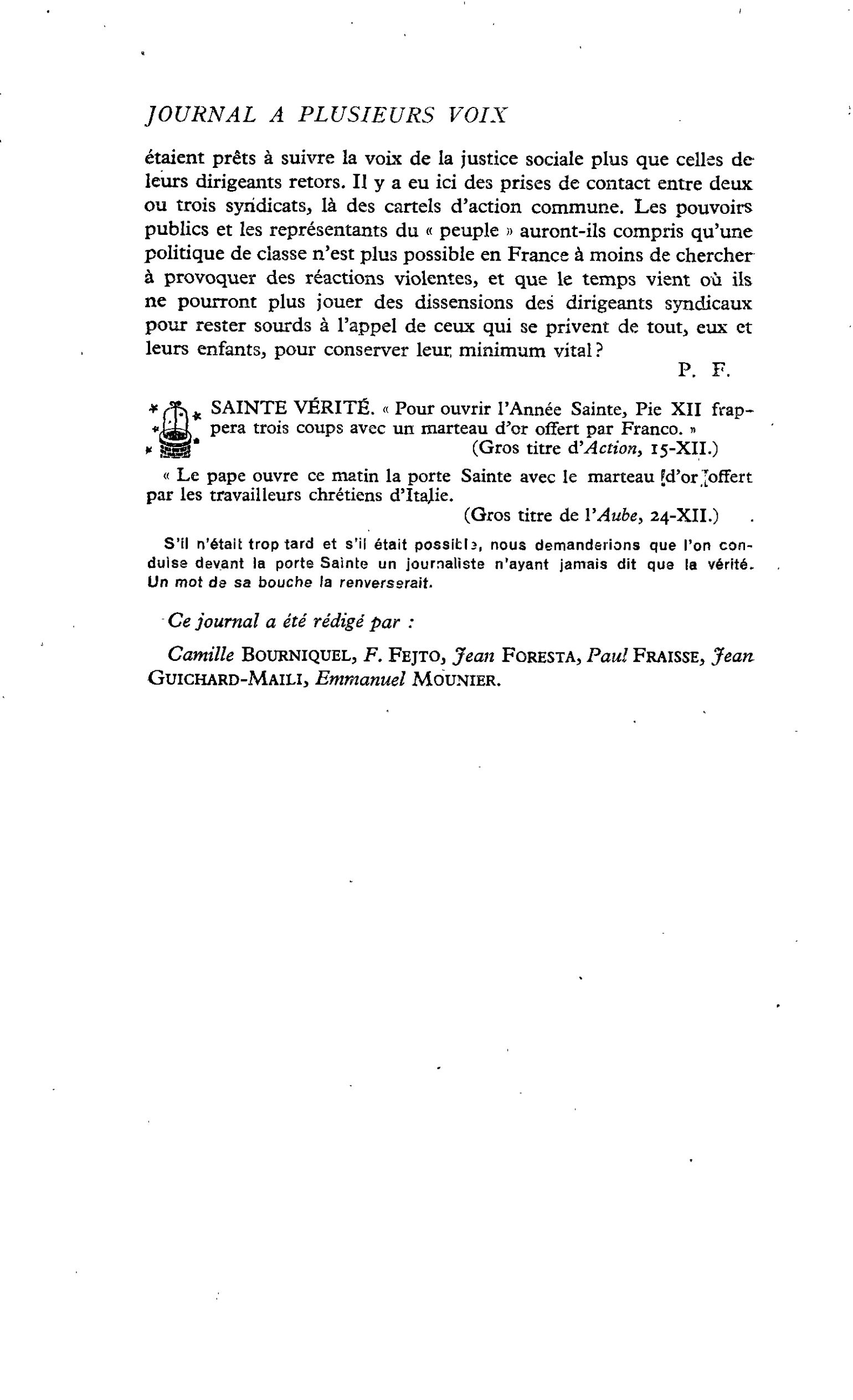 SAINTE VÉRITÉ