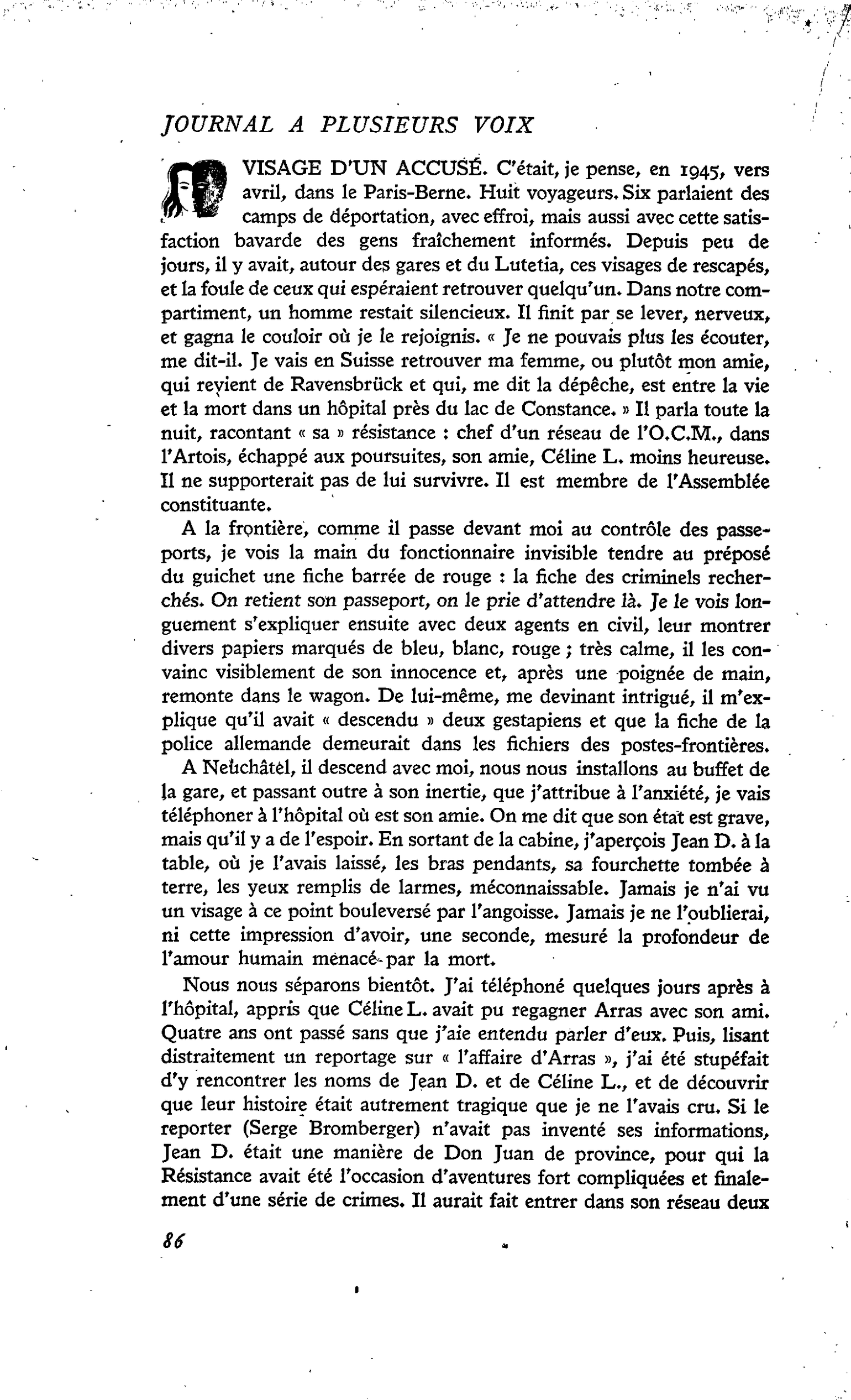 VISAGE D’UN ACCUSÉ