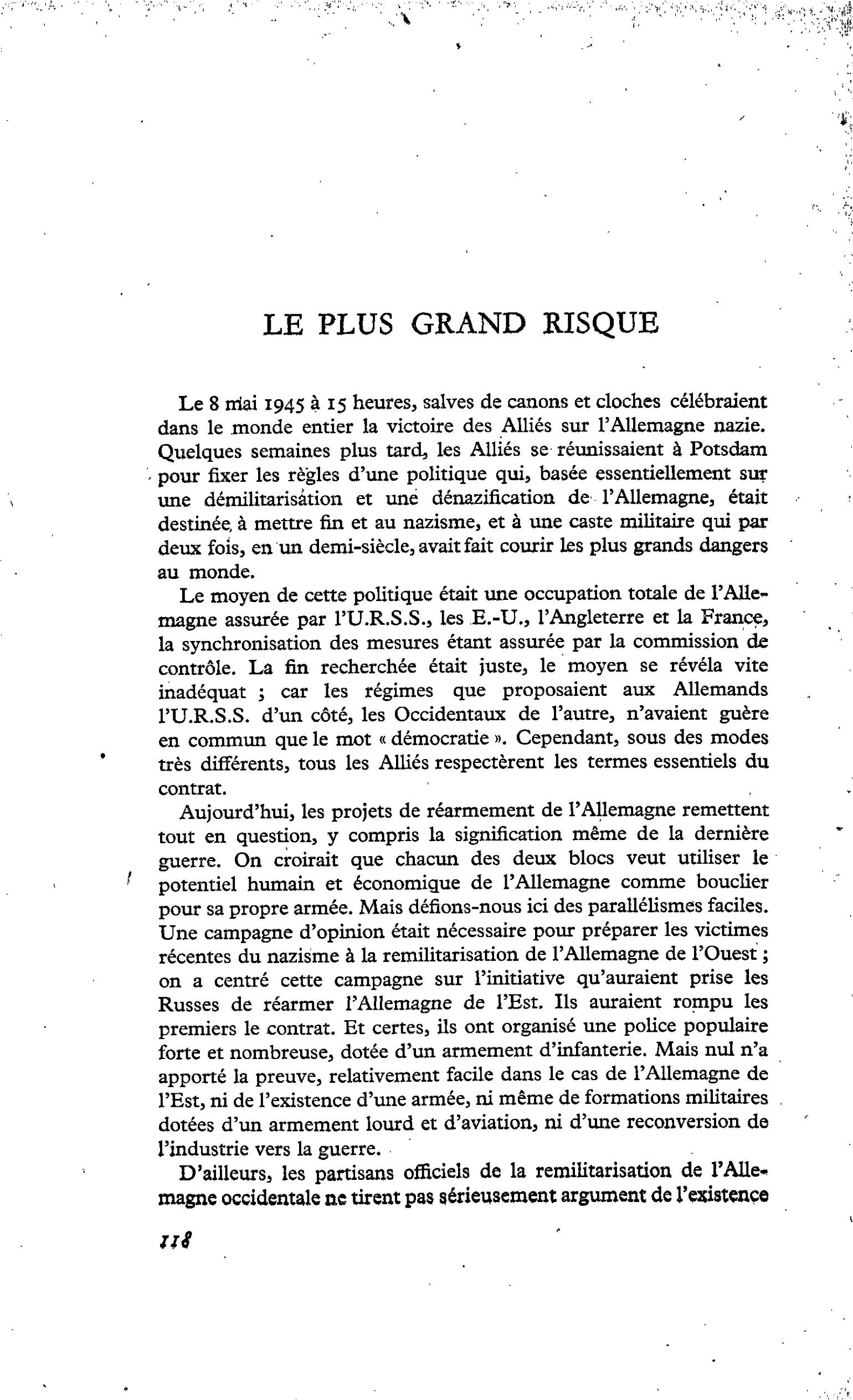 Le plus grand risque