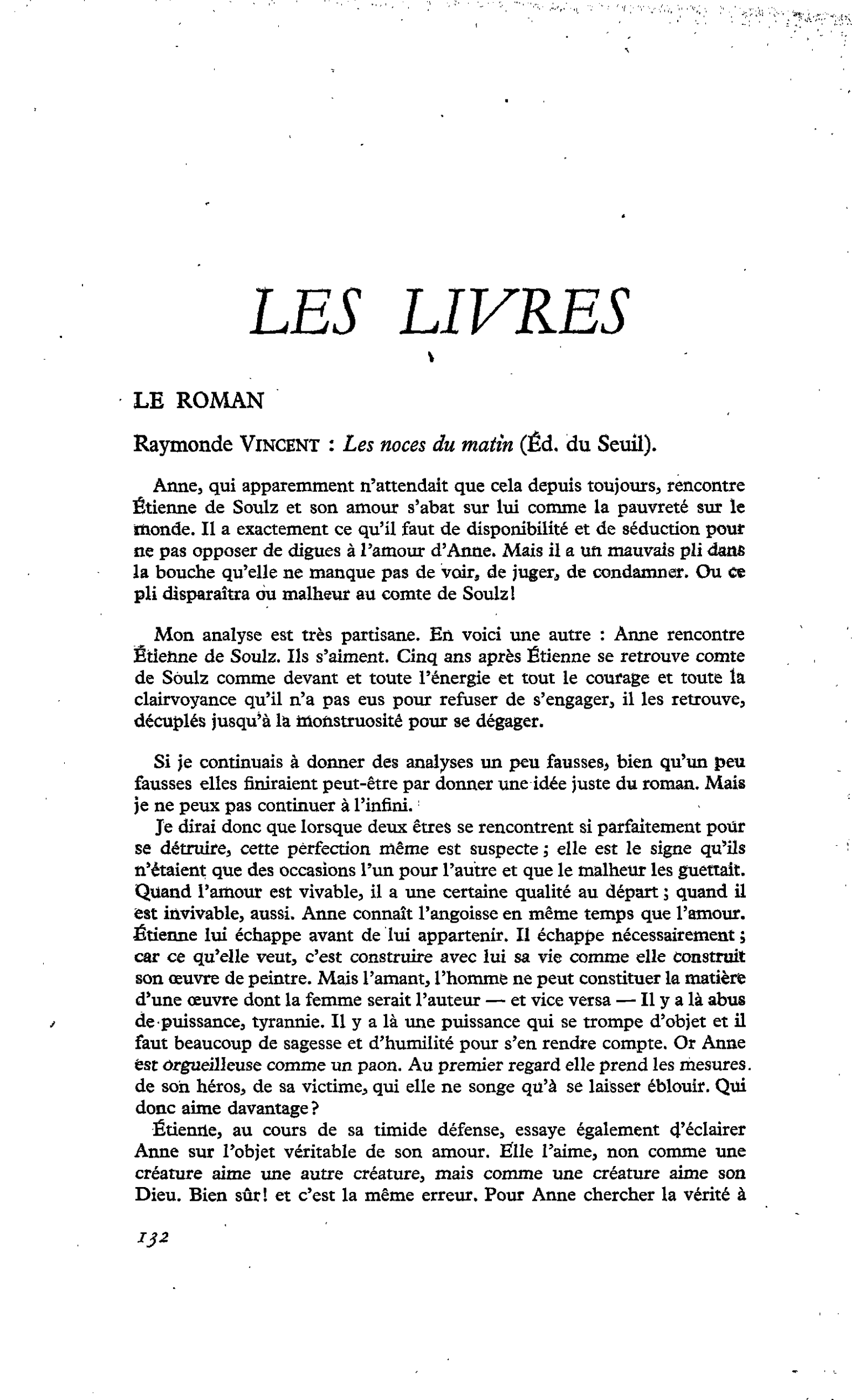 Raymonde Vincent : Les noces du matin