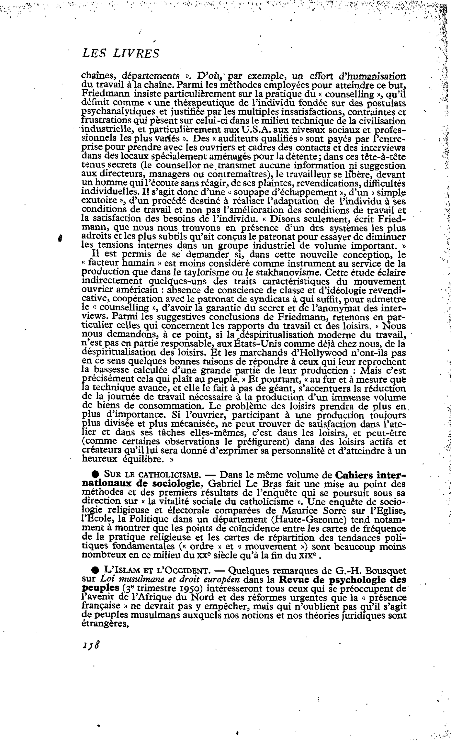 Sur le catholicisme
