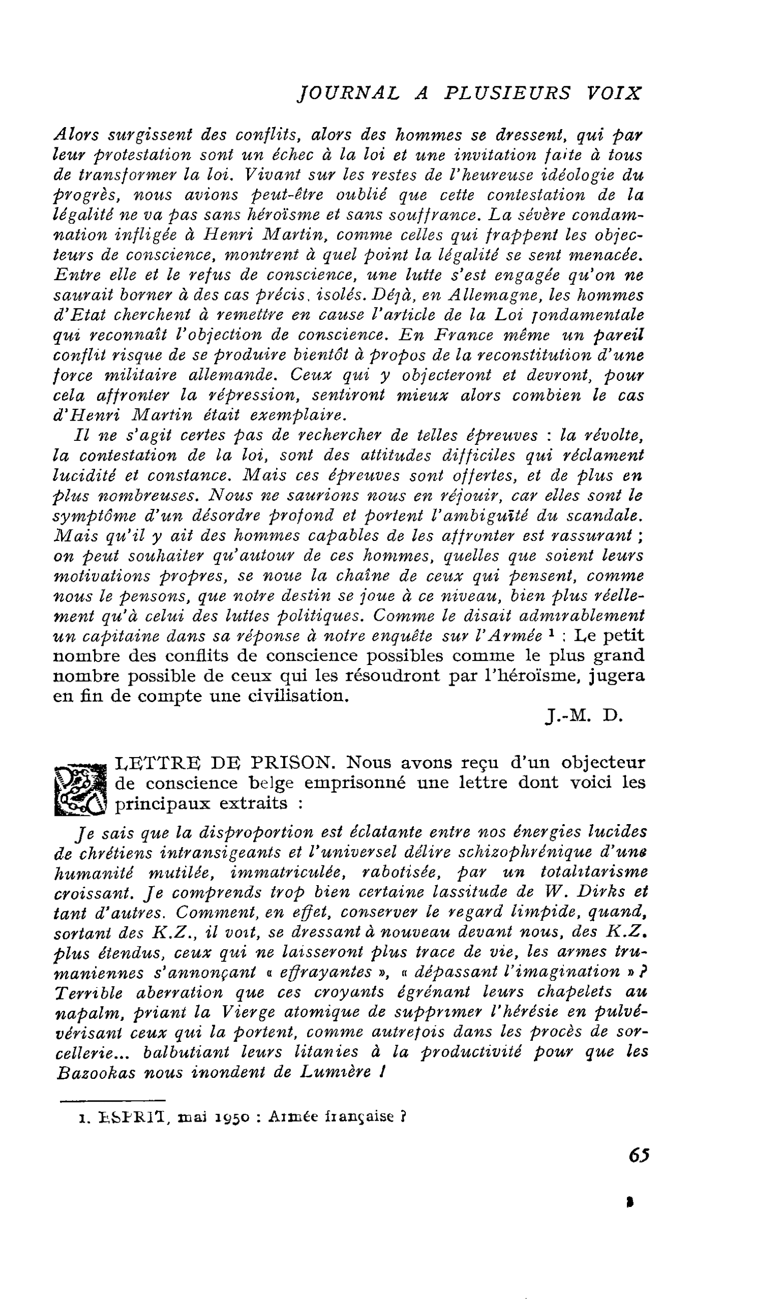 LETTRE DE PRISON