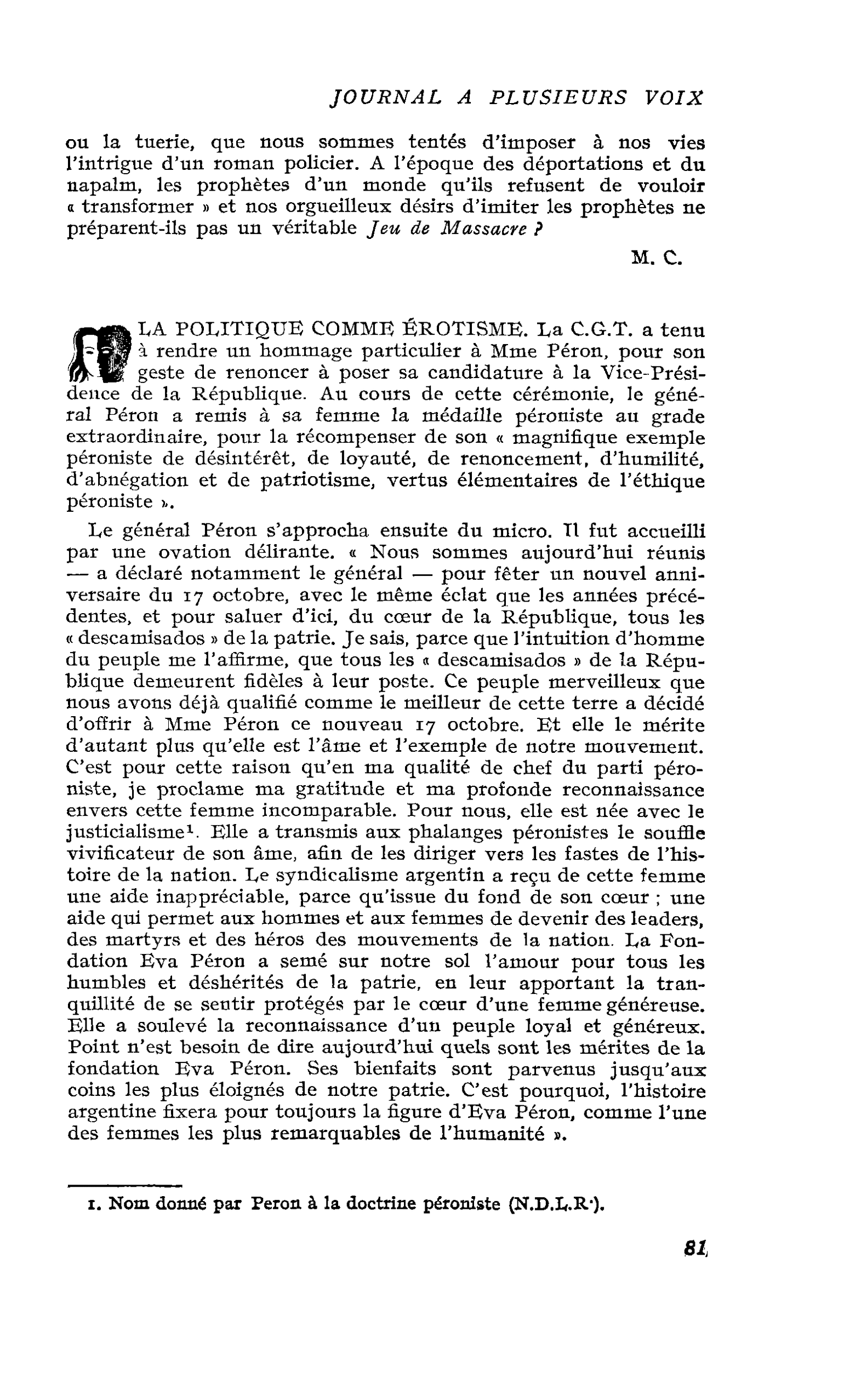 LA POLITIQUE COMME ÉROTISME