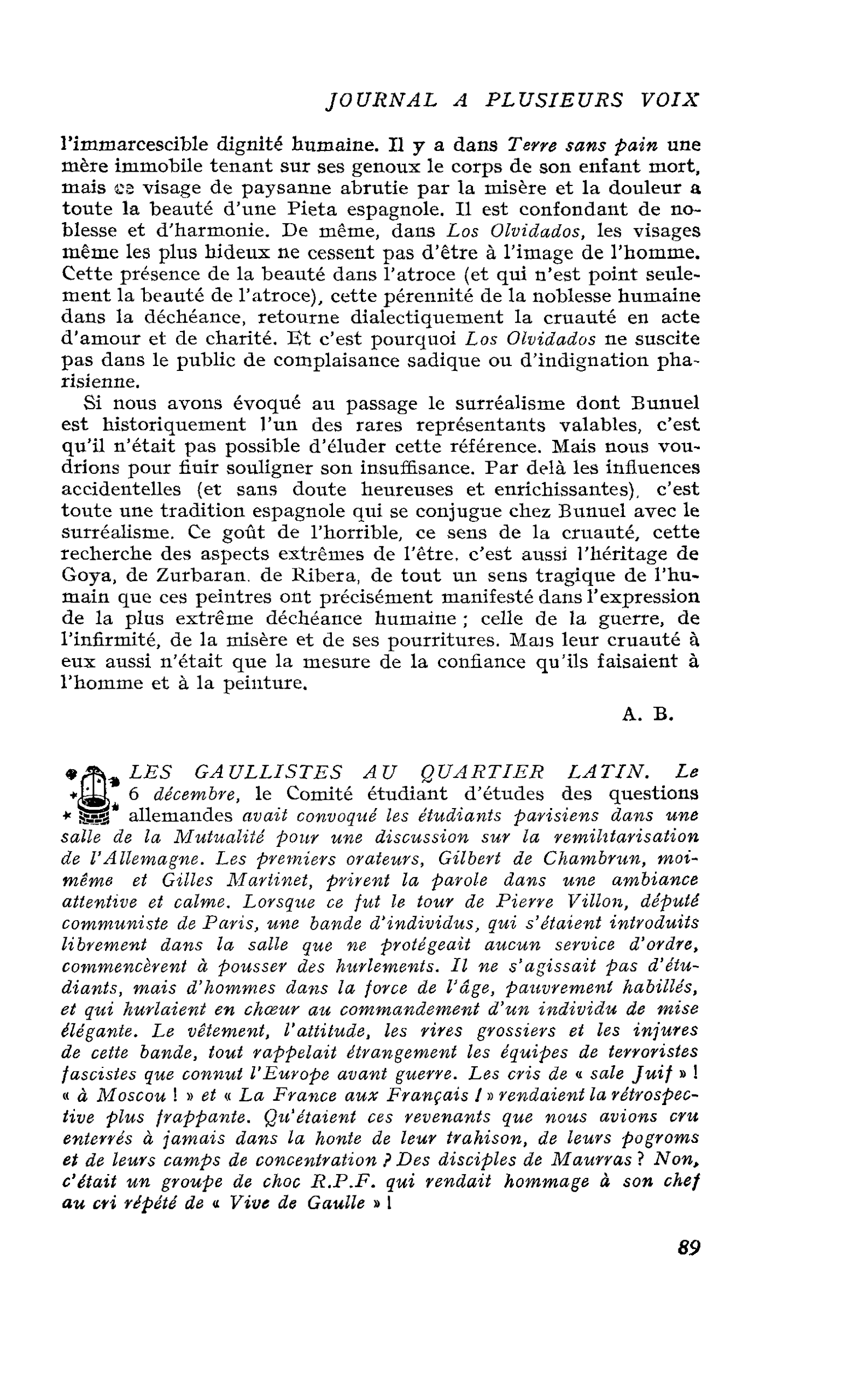 LES GAULLISTES AU QUARTIER LATIN