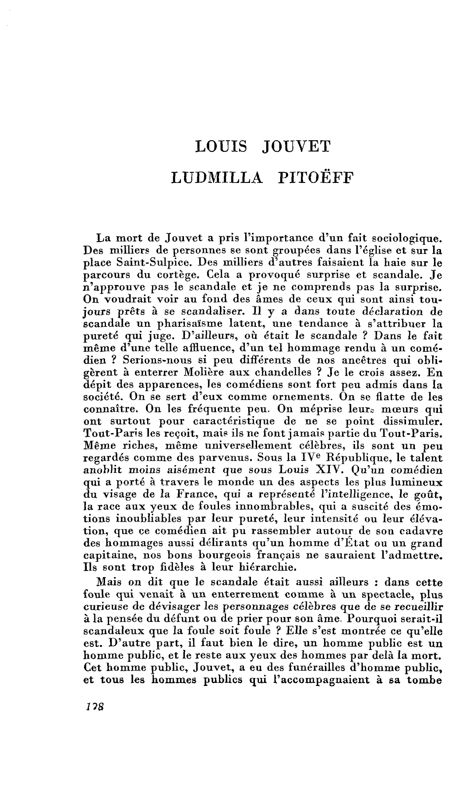 LOUIS JOUVET LUDMILLA PITOËFF