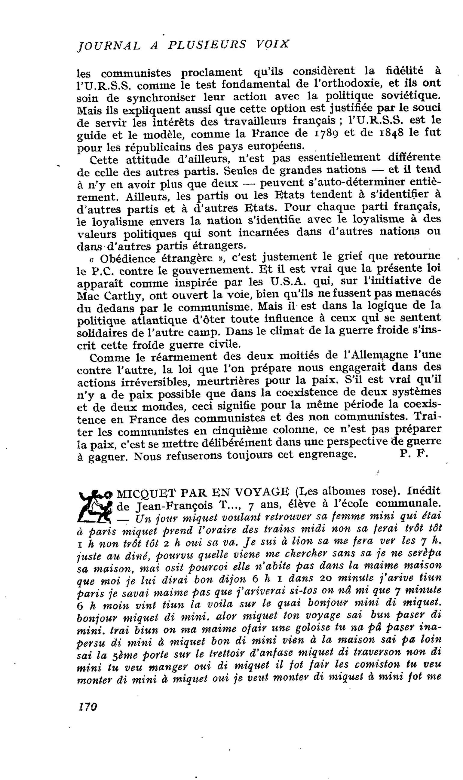 MICQUET PAR EN VOYAGE