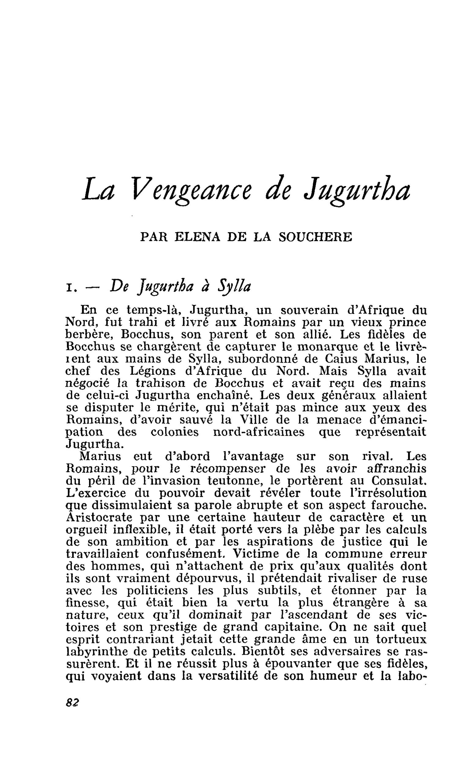 La Vengeance de Jugurtha