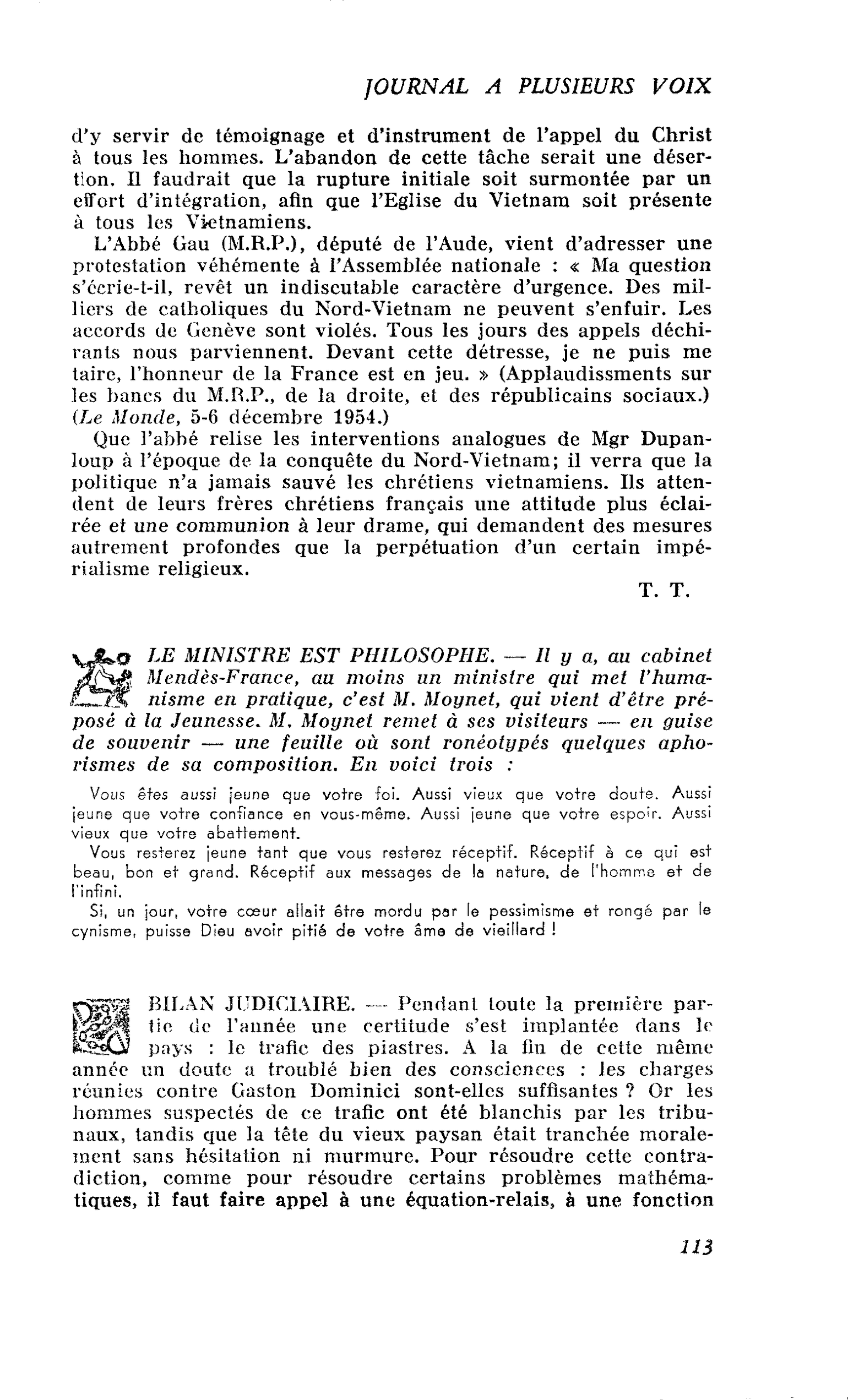 BILAN JUDICIAIRE