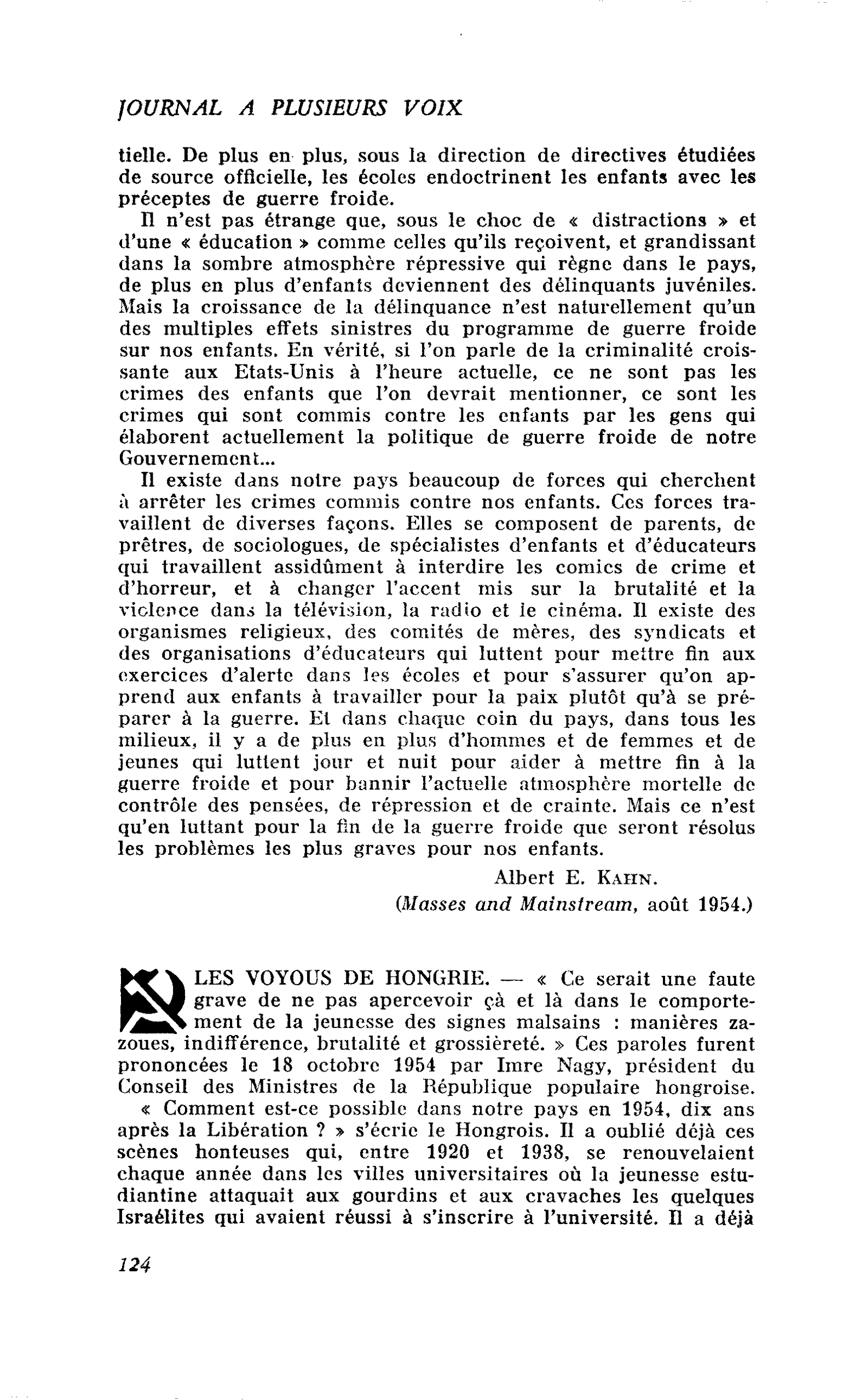 LES VOYOUS DE HONGRIE