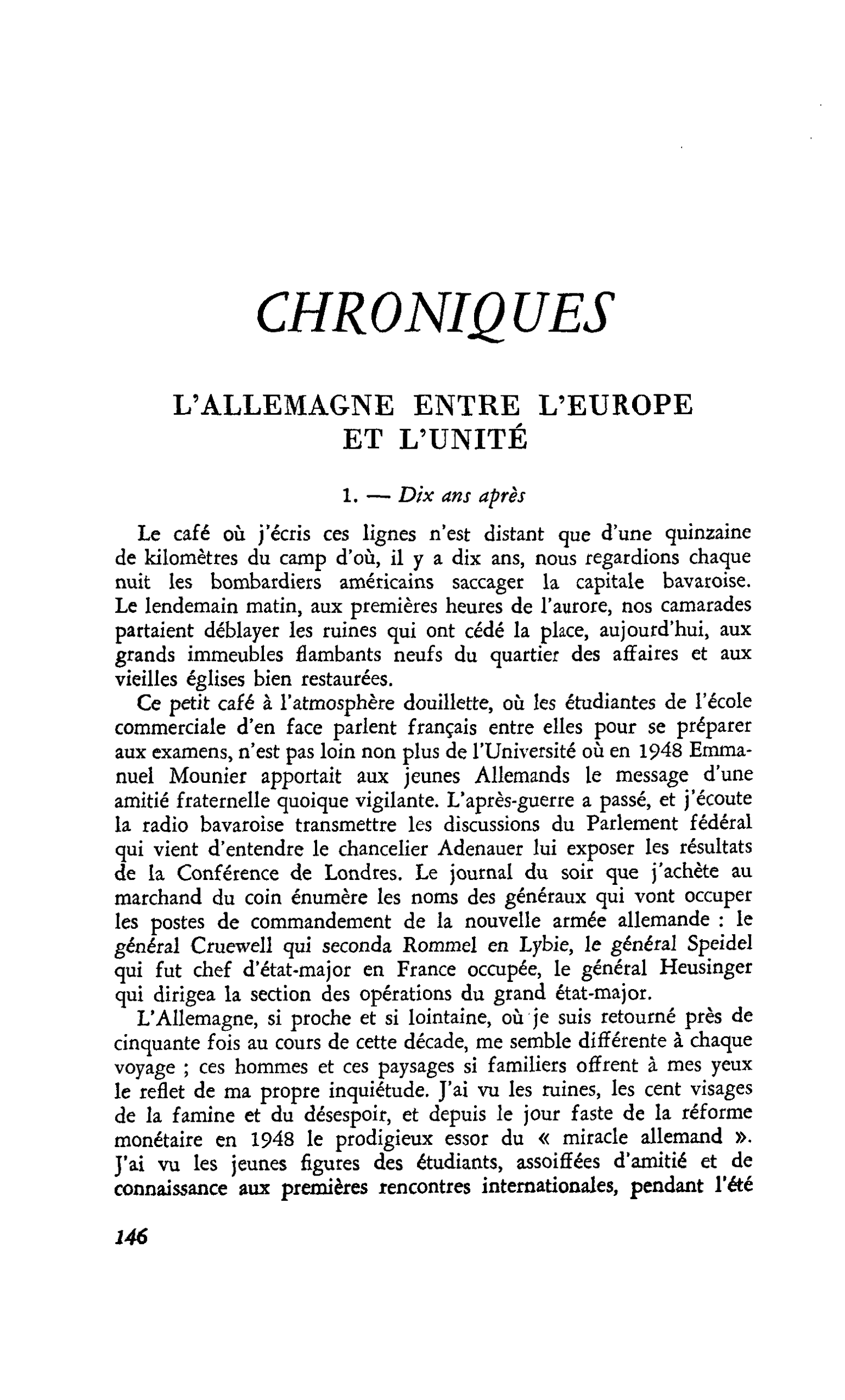L’Allemagne entre l’Europe et l’unité