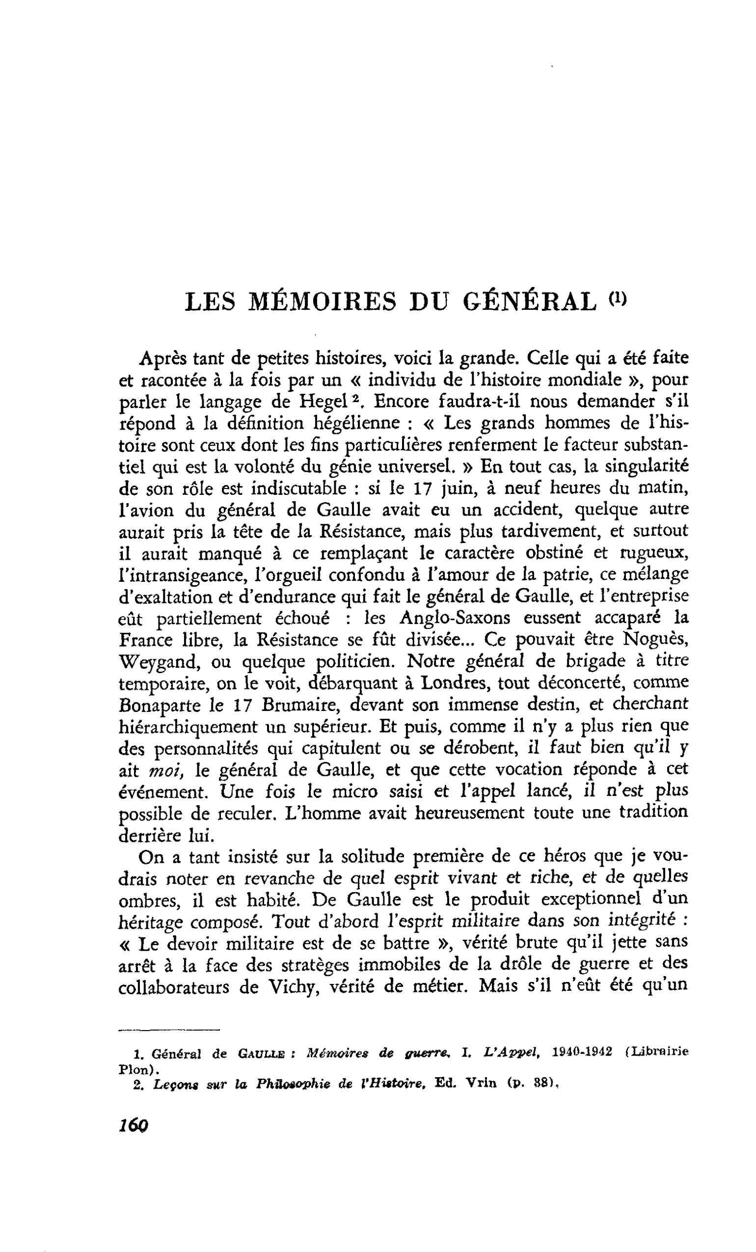 LES MÉMOIRES DU GÉNÉRAL