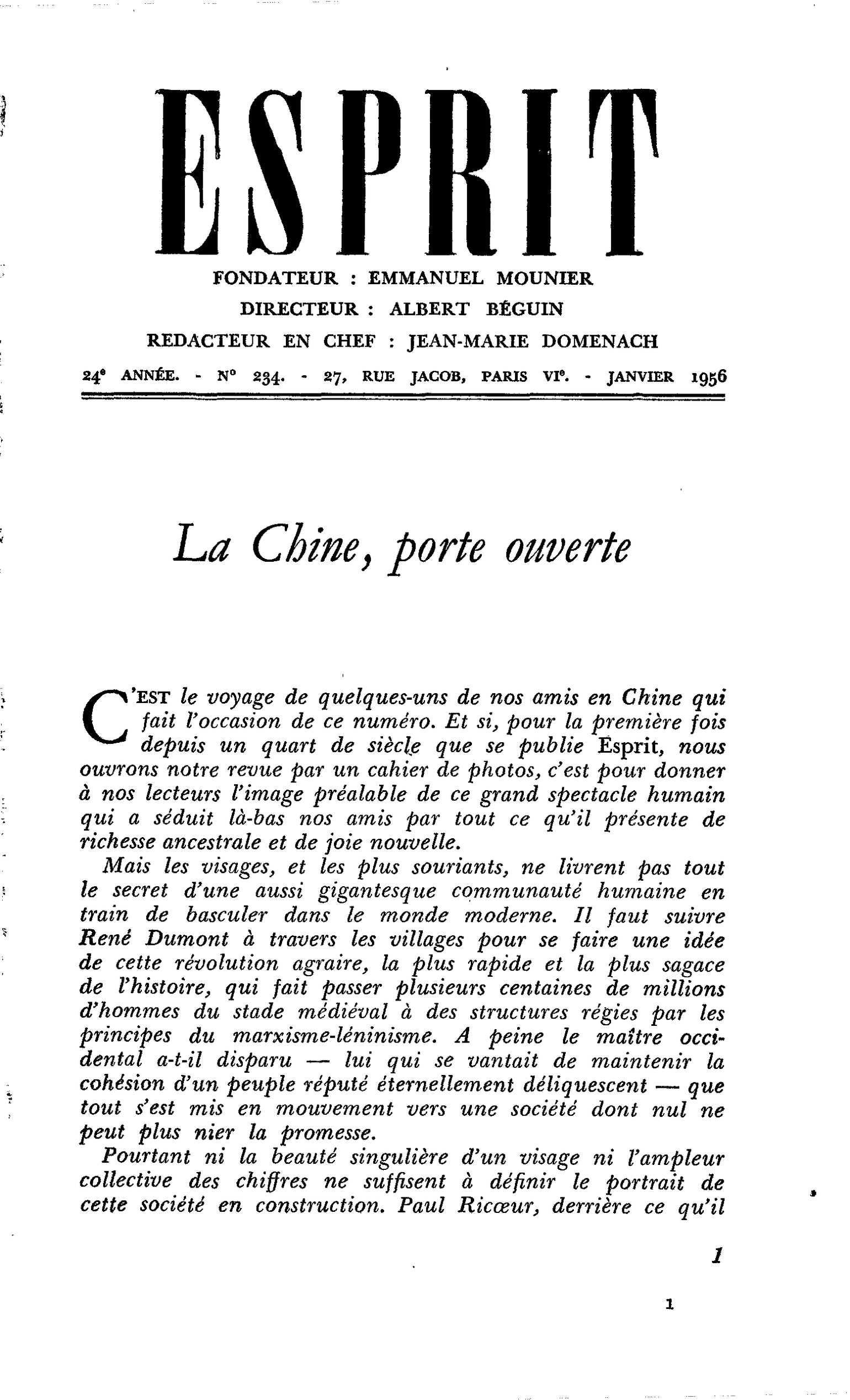 La Chine, porte ouverte
