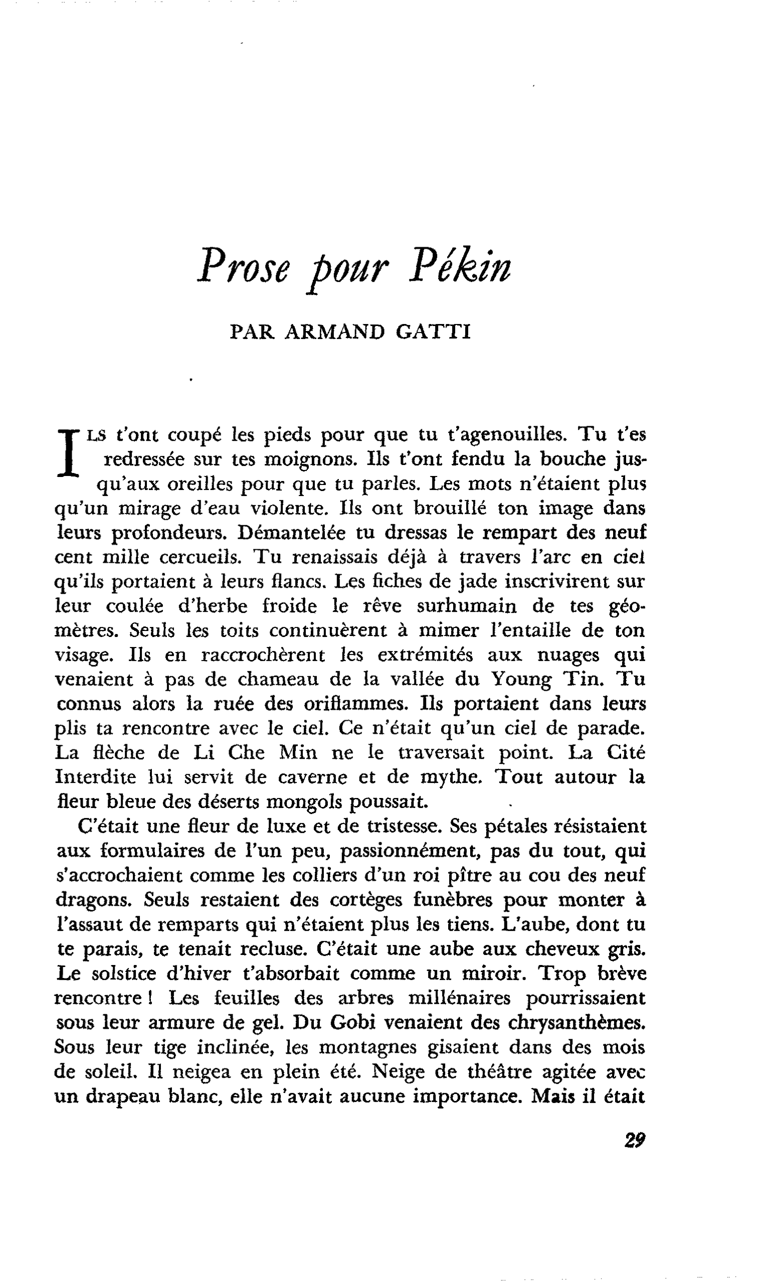 Prose pour Pékin
