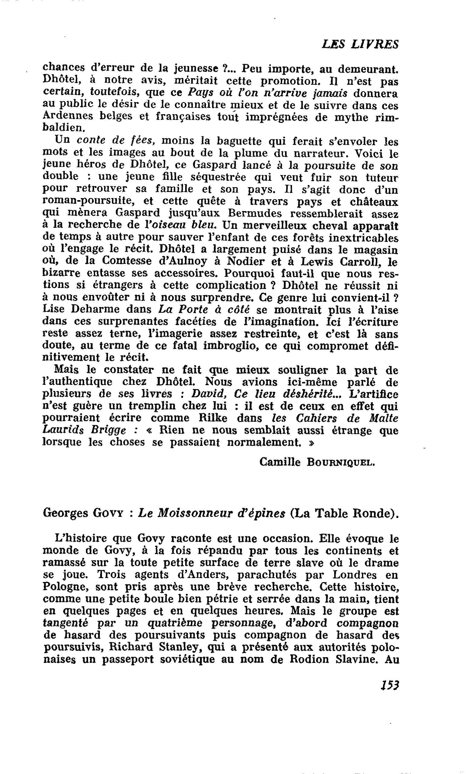 Georges Govy : Le Moissonneur d’épines