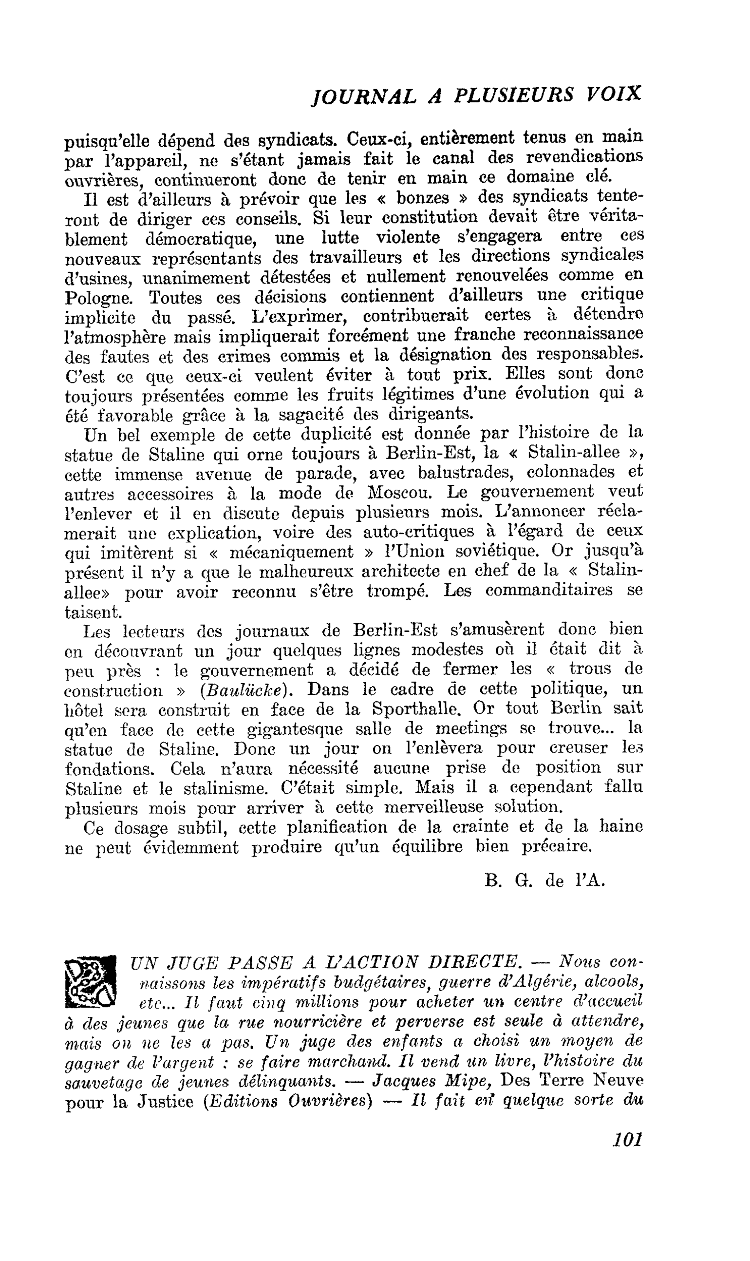 UN JUGE PASSE A L’ACTION DIRECTE