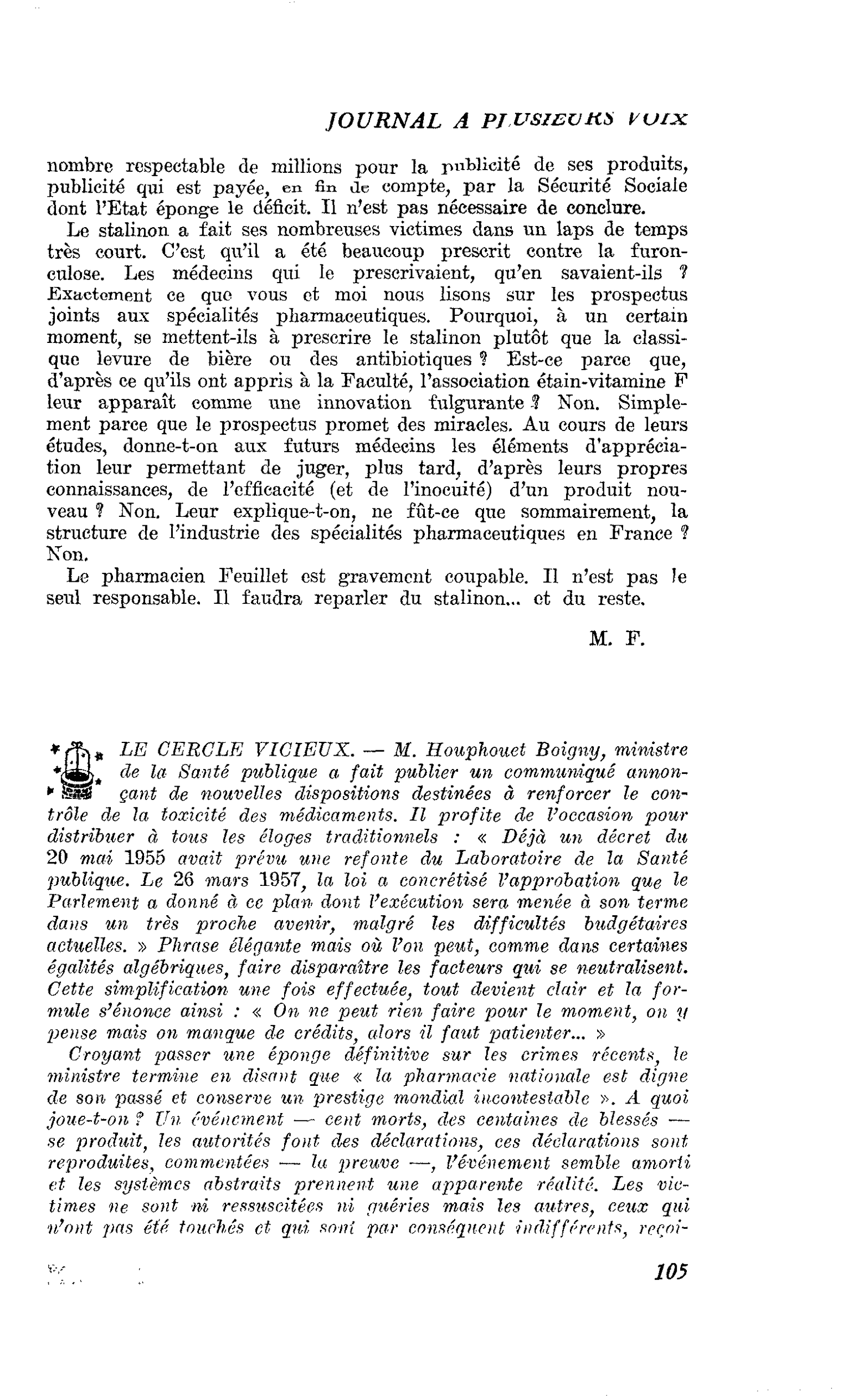 LE CERCLE VICIEUX