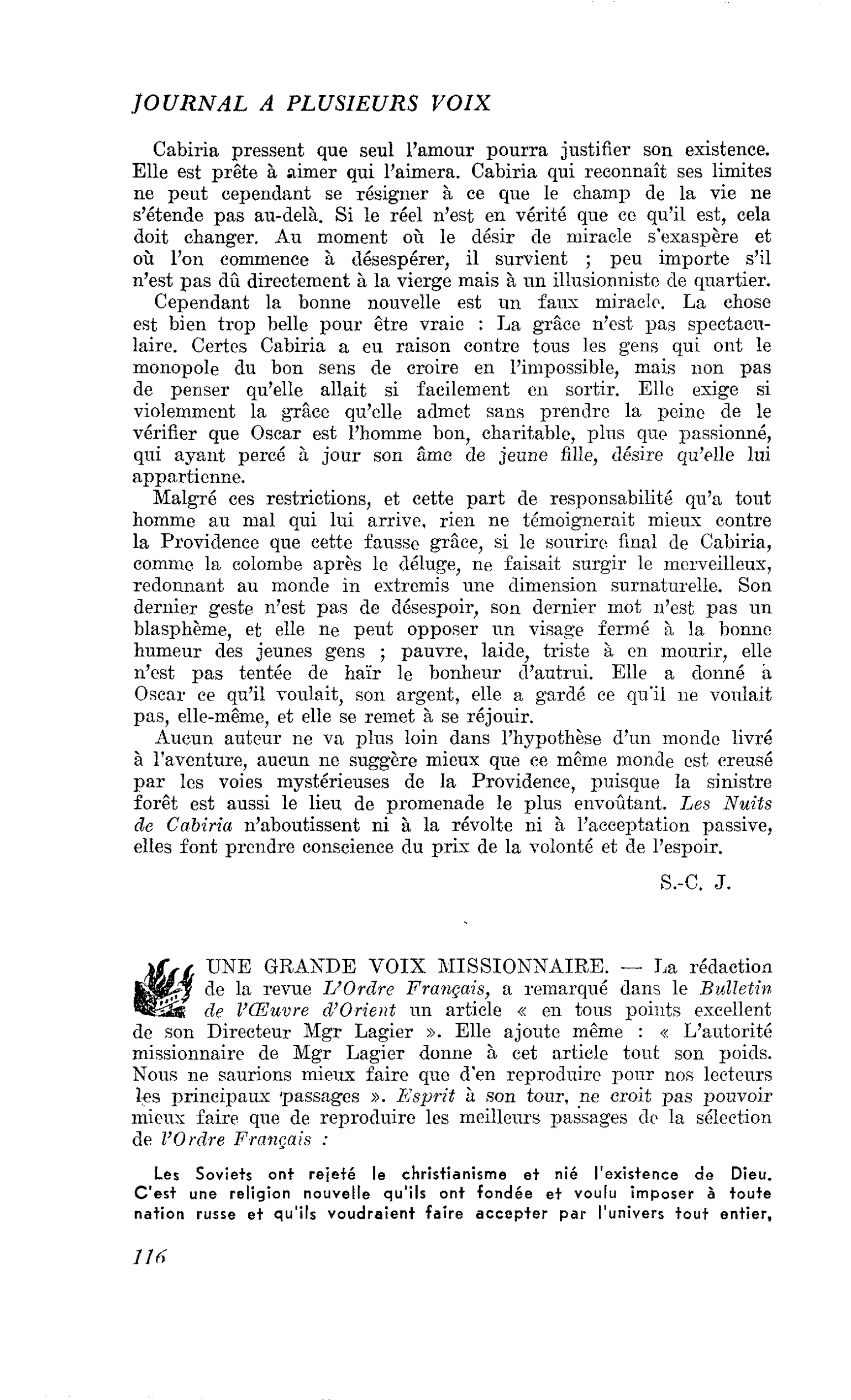 UNE GRANDE VOIX MISSIONNAIRE
