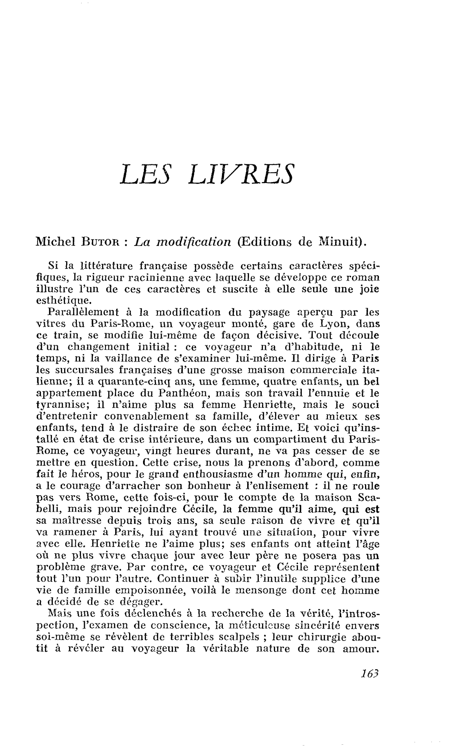 Michel Butor : La modification