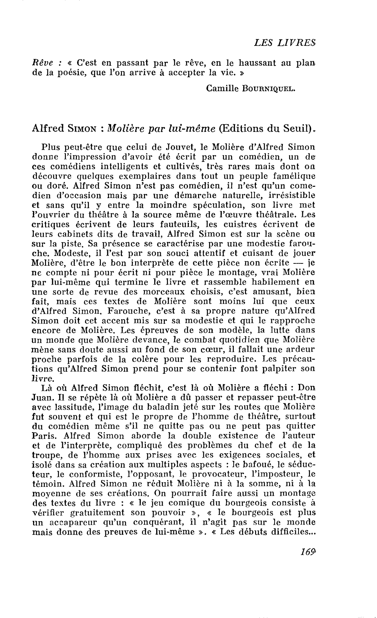 Alfred Simon : Molière par lui-même