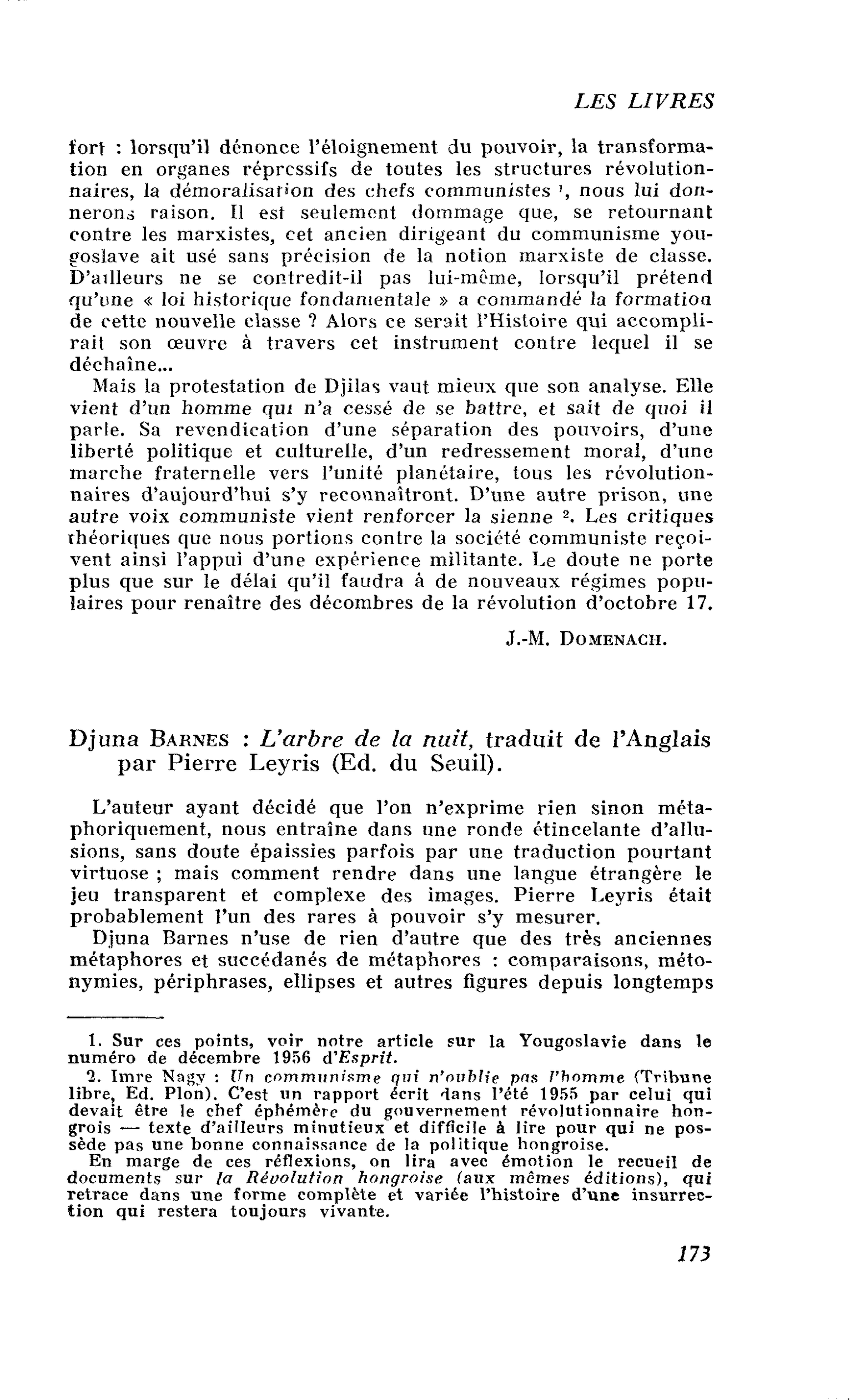 Djuna Barnes : L’arbre de la nuit, traduit de l’Anglais par Pierre Leyris