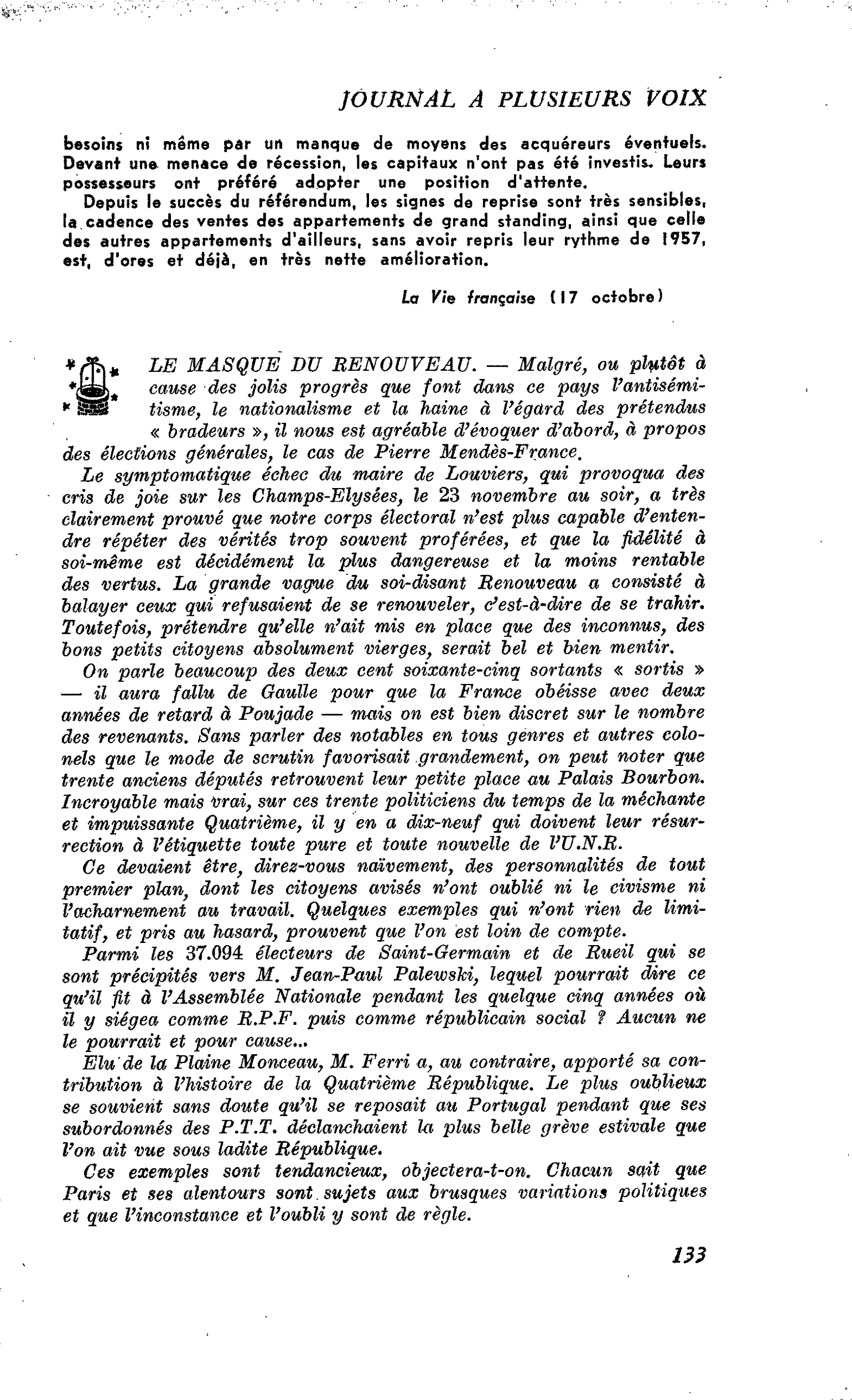 LE MASQUE DU RENOUVEAU