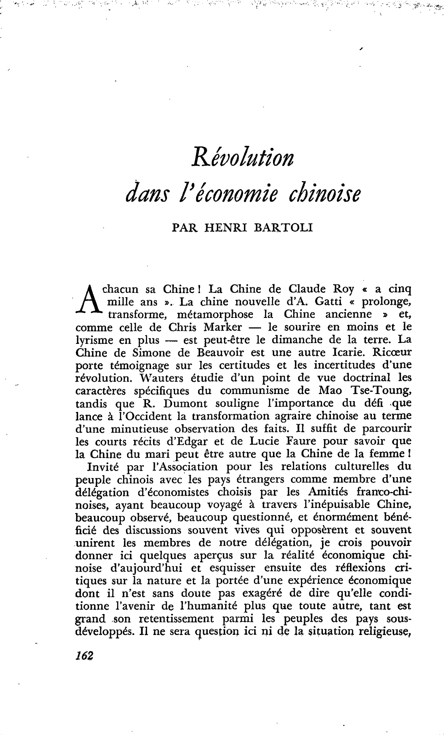 Révolution dans l’économie chinoise