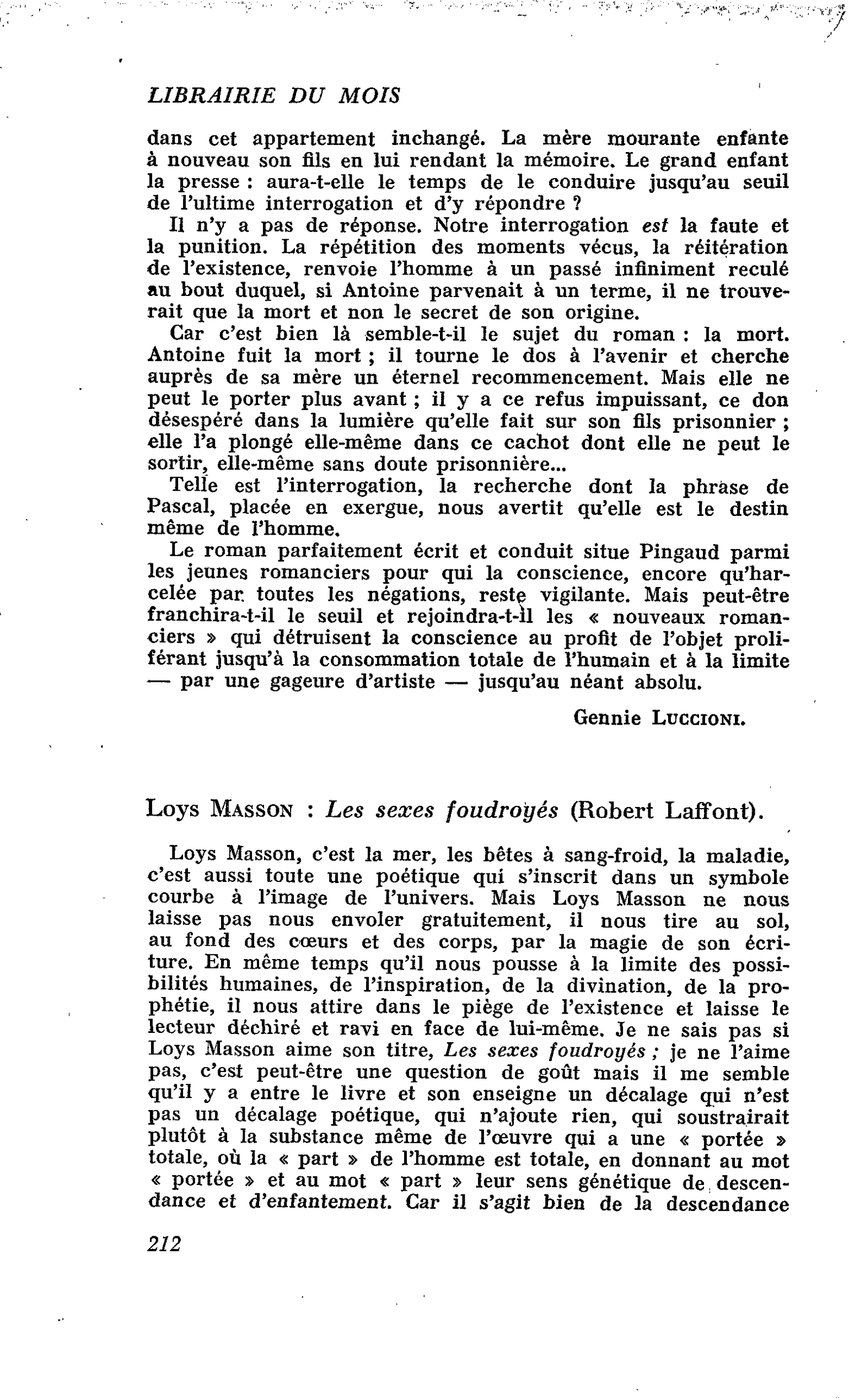 Loys Masson : Les sexes foudroyés