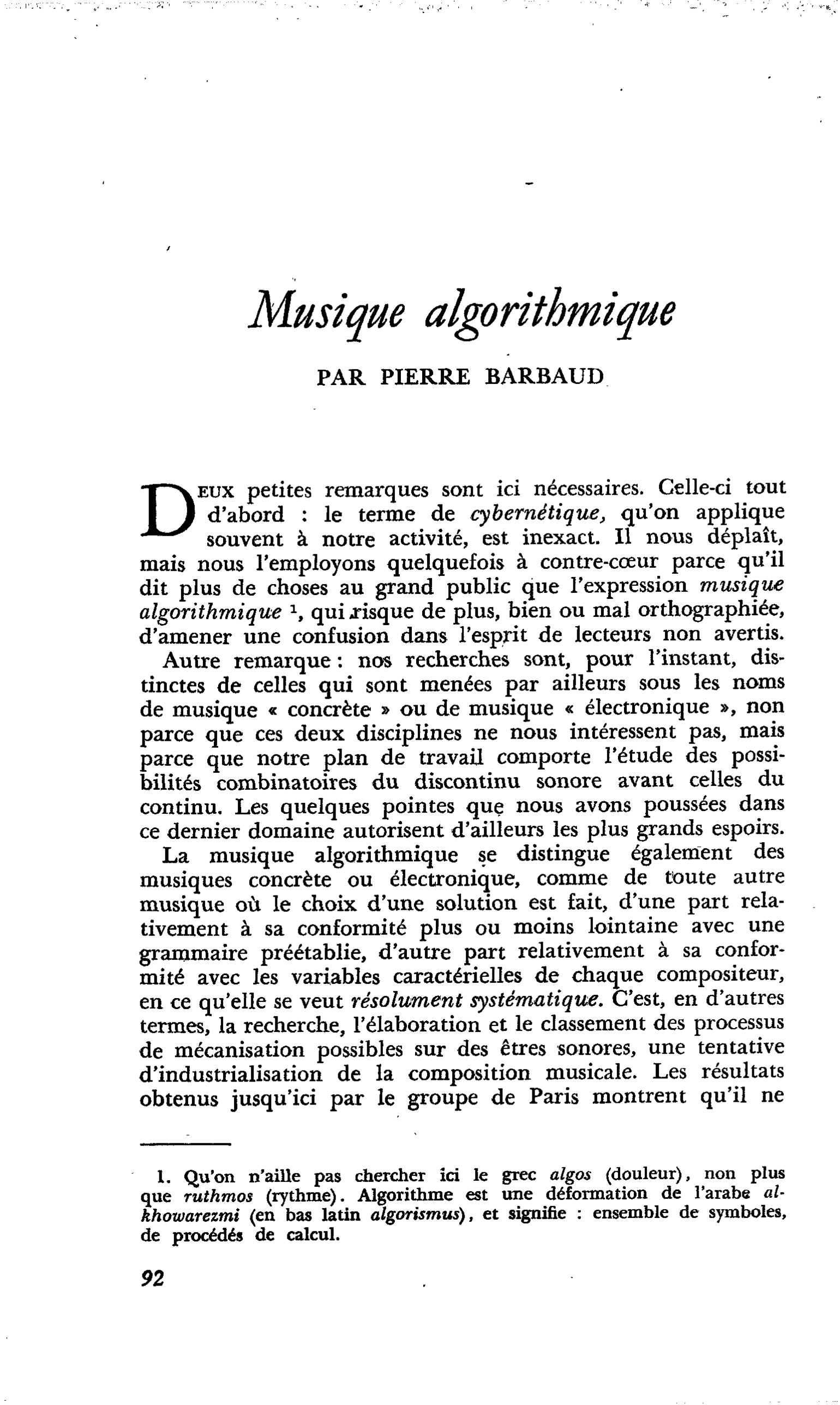 Musique algorithmique