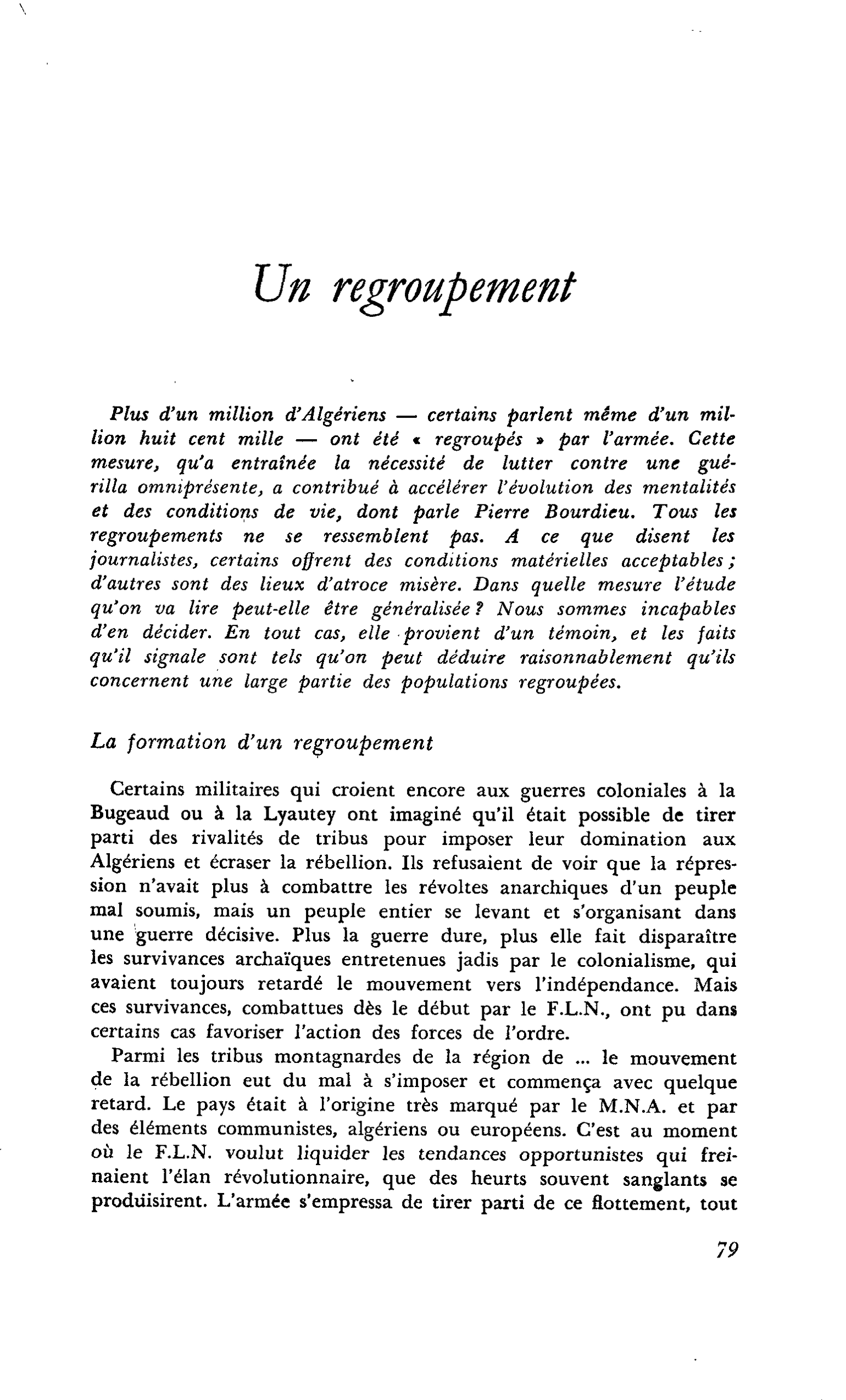 Un regroupement