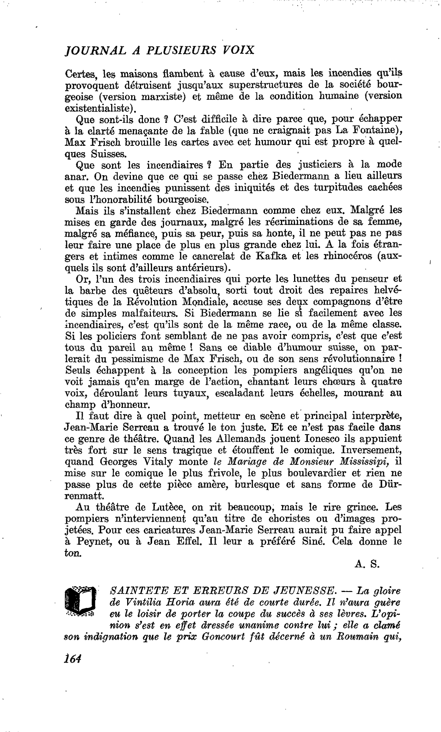 SAINTETE ET ERREURS DE JEUNESSE